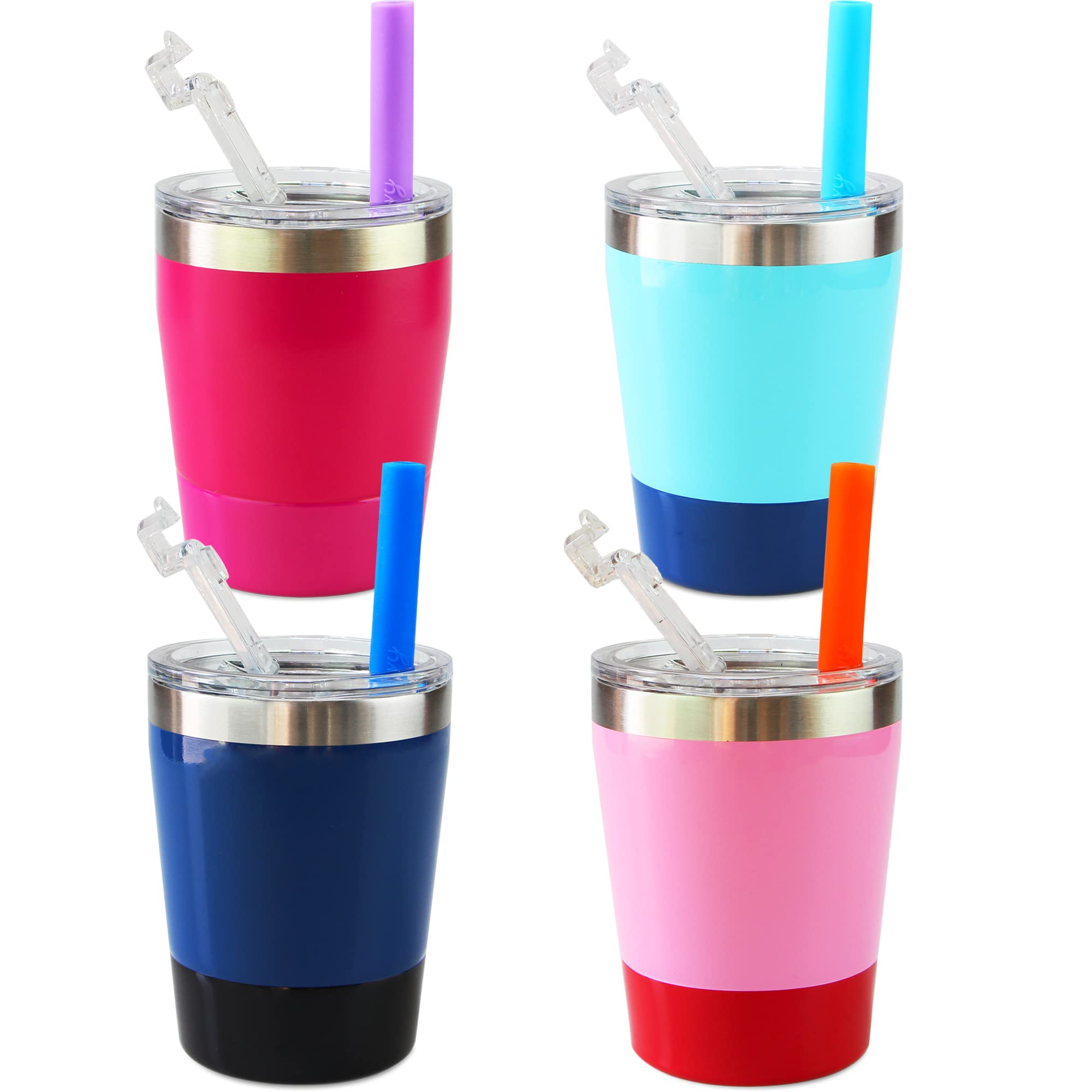 Plastic Mug, Plastic Water Cup with Straw, Casewin 6 Pack Tumblers with  Lids and Straws, Solid Colours Mug, Hot & Cold Insulation, Cold Drinks,  Home