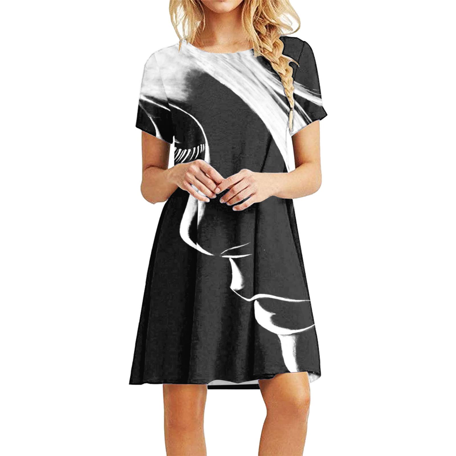  Five Dollars and Under Deals of Today Lighten Deals of The Day  Women's Casual Fashion Chiffon V Neck Long Sleeved Dress with Large Hem  Spring Dresses for Women 2023 : Clothing