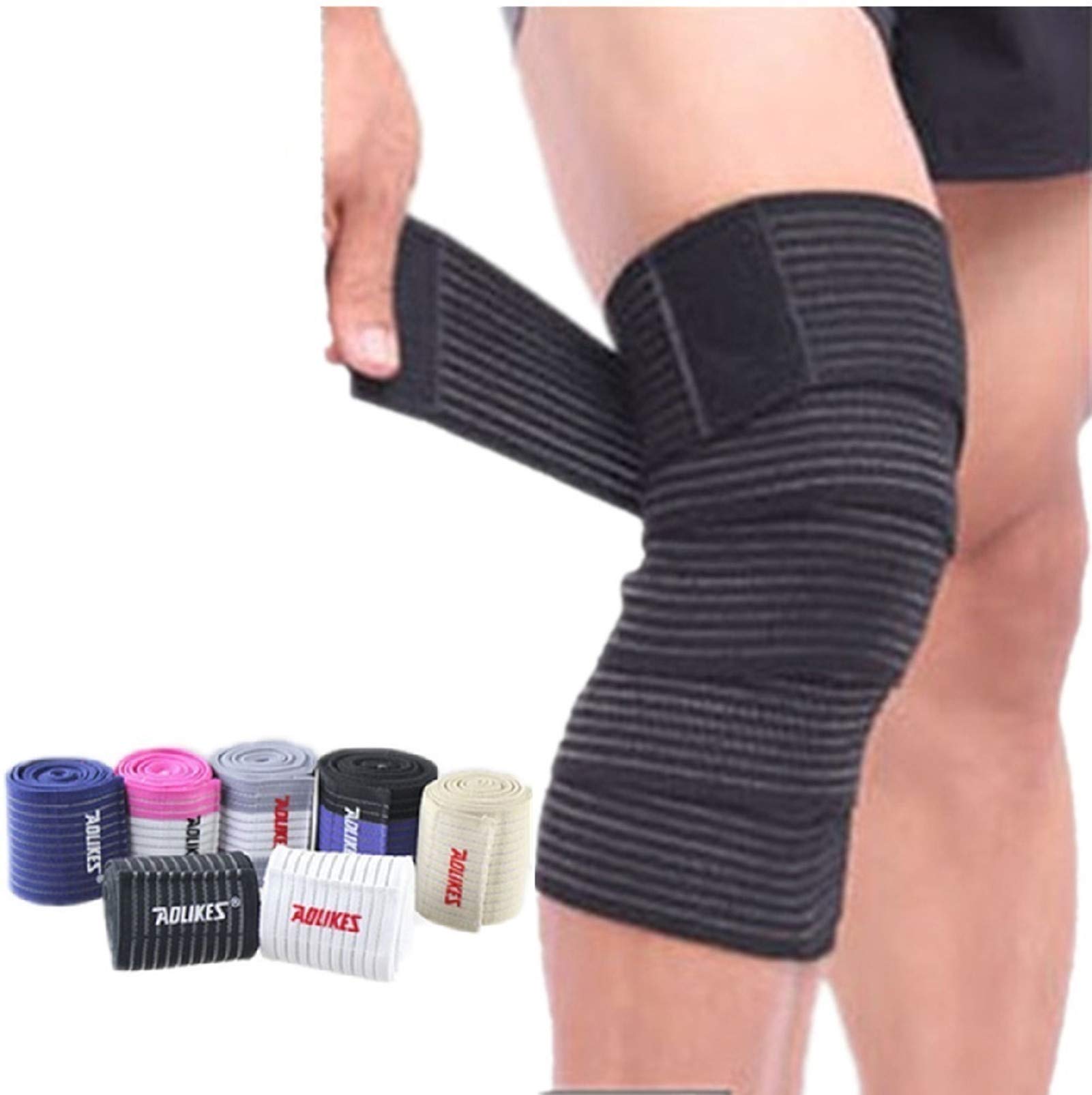 1Pair Men Women Sports Knee Support Compression Sleeves Joint Pain  Arthritis Relief Running Fitness Elastic Wrap Brace Knee Pads