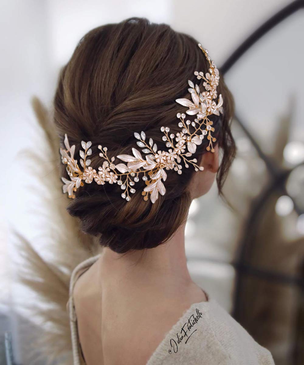  ZHENM Wedding Headband for Brides Bridal Headpieces for Wedding  Rhinestone Bridal Hair Accessories(Golden) : Beauty & Personal Care