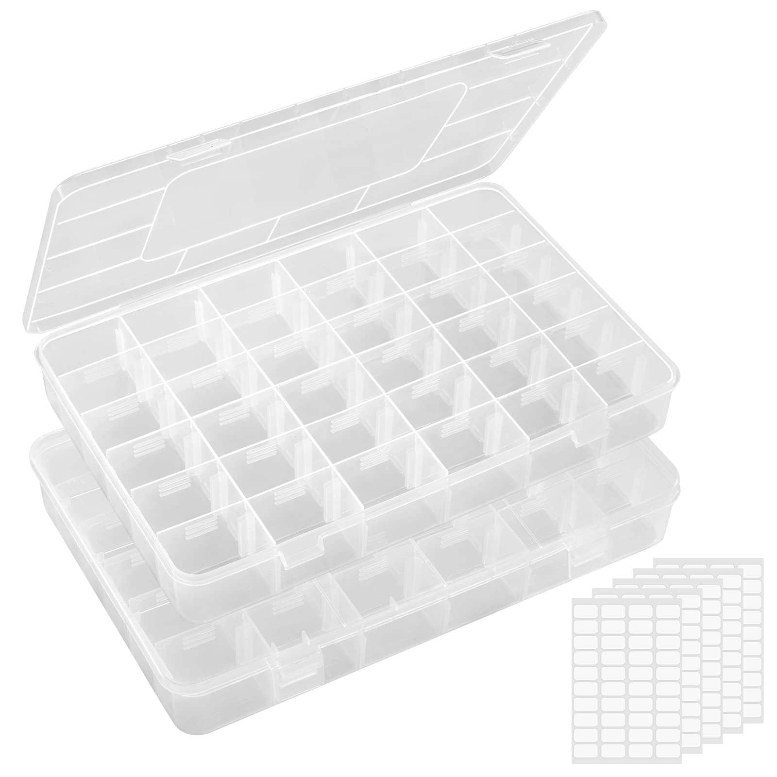 Lifewit 2 Pack 36 Grids Clear Stackable Plastic Organizer Storage