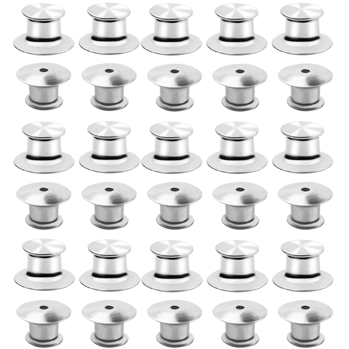 Locking Pin Backs For Lapel Pins Badges Insignias 10 PCS (Silvery)