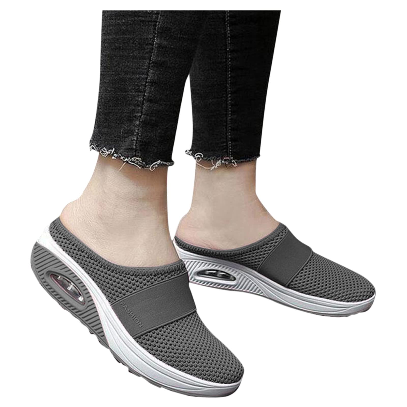 Men Women Air Cushion Slip-On Walking Shoes Orthopedic Diabetic Mesh  Slippers US