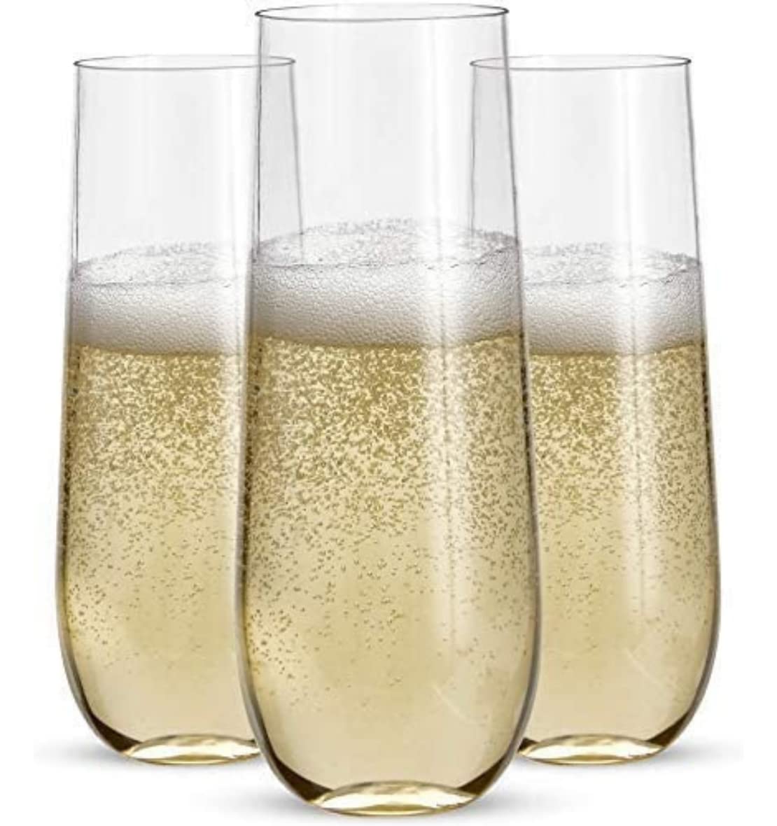 24pk Stemless Plastic Champagne Flutes - 9 Oz