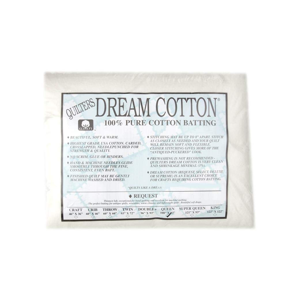 Quilter's Dream Cotton White Request Batting (108 x 93) Queen