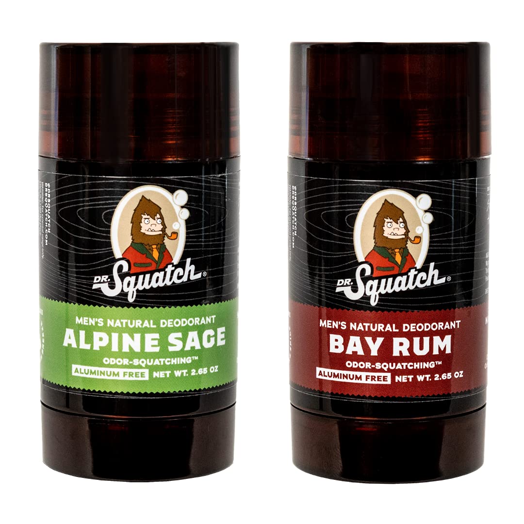 Dr. Squatch Natural Deodorant for Men Odor-Squatching: Alpine Sage + Bay Rum