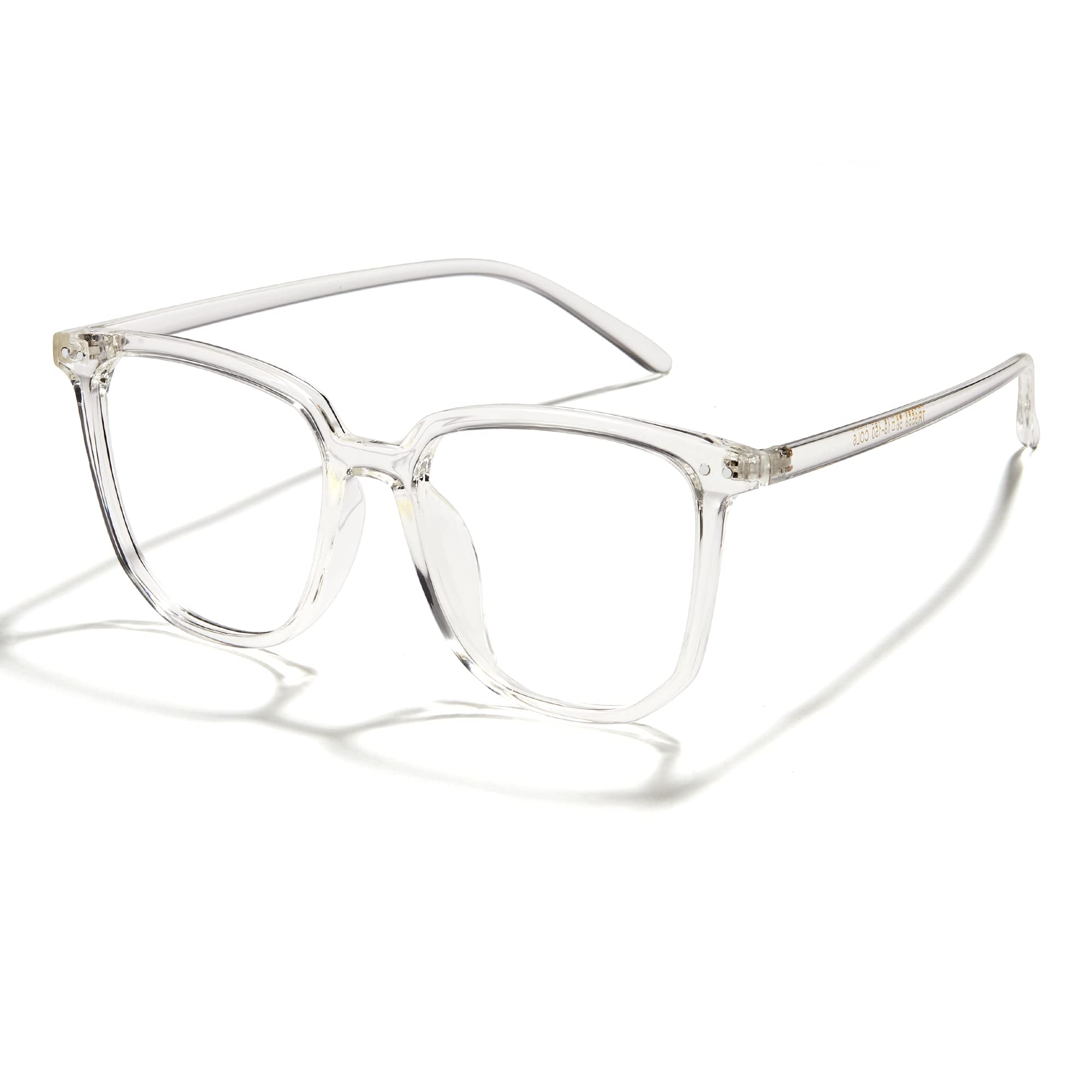 Cyxus Oversized Clear Square Blue Light Glasses Transparent Eyeglasses ...