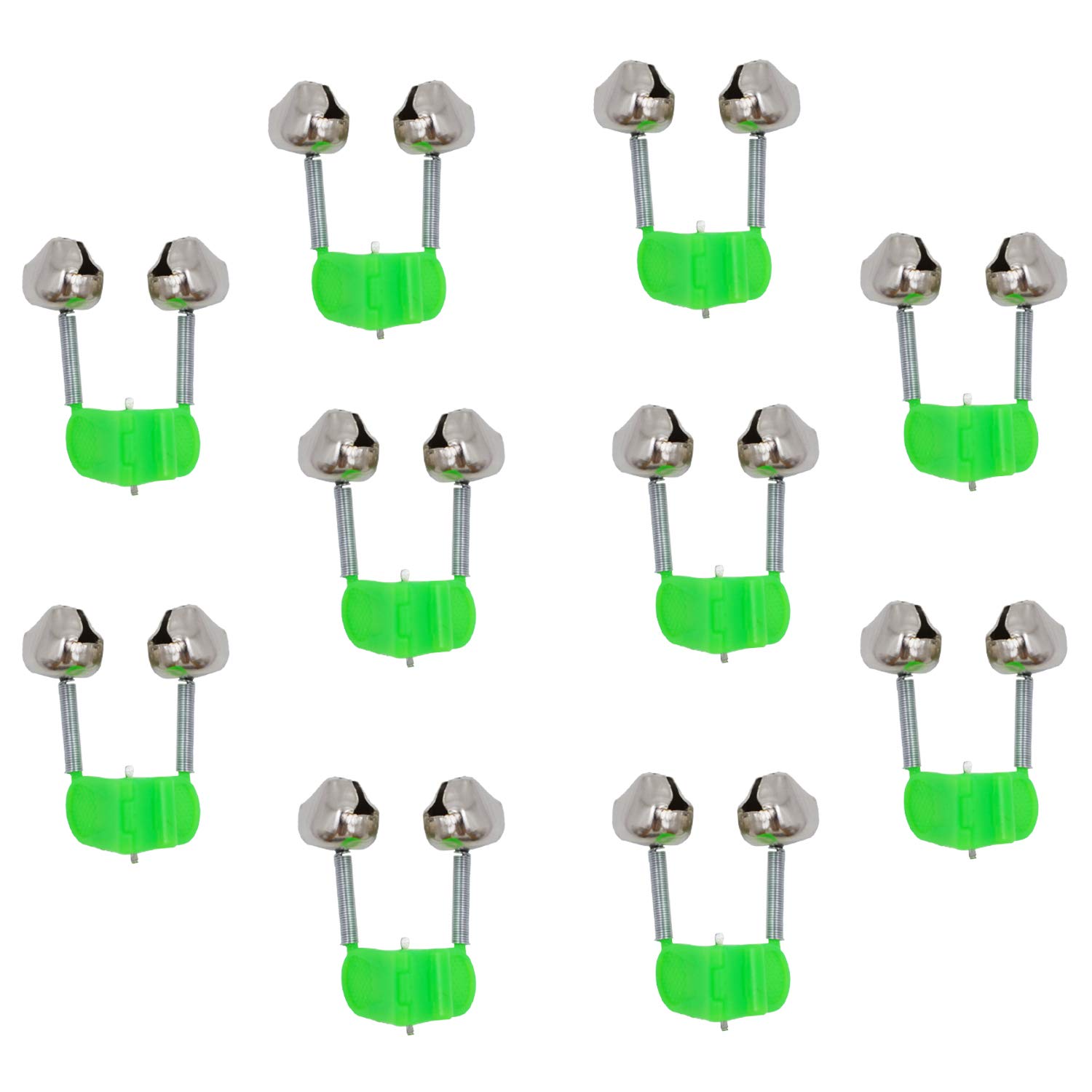 10 Pack Rod Tip Clamp Fishing Rod Bells Dual Alert Bells Fishing Ring Alarm  Accessory on