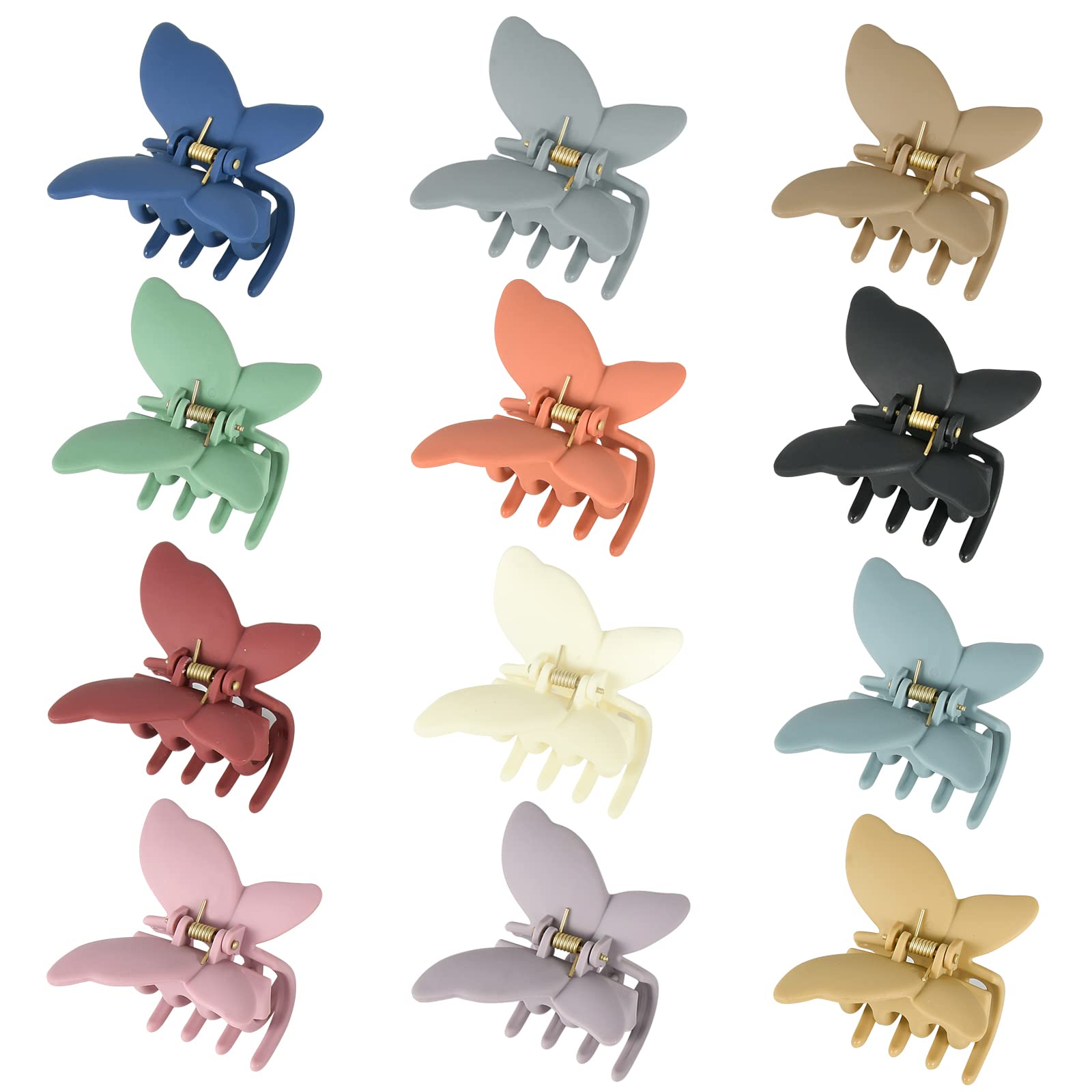 Assorted Colors Butterfly Claw Hair Clips 12pk