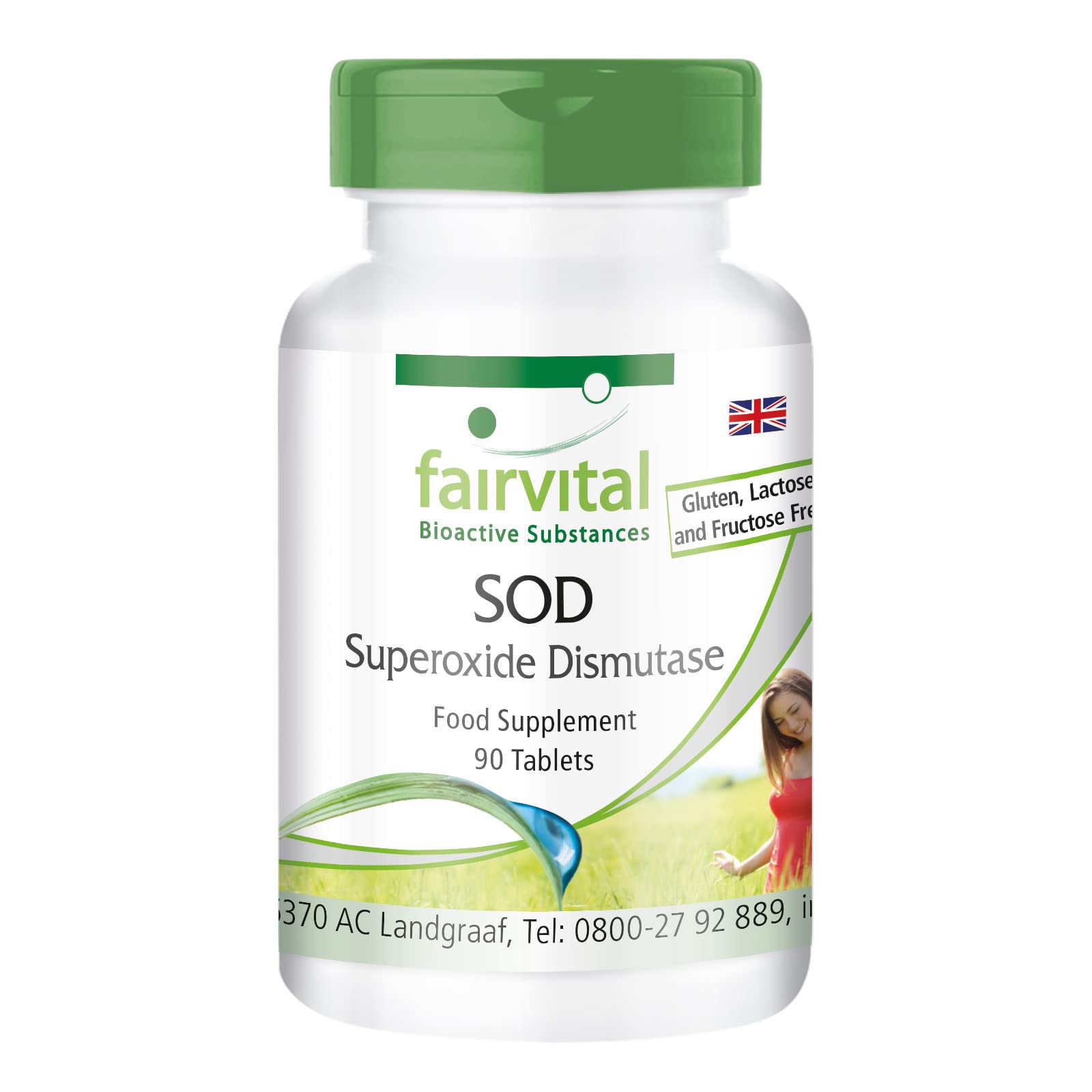 Fairvital Sod Superoxide Dismutase High Dosage 90 Tablets 6000 Enzyme Activity Units 6791