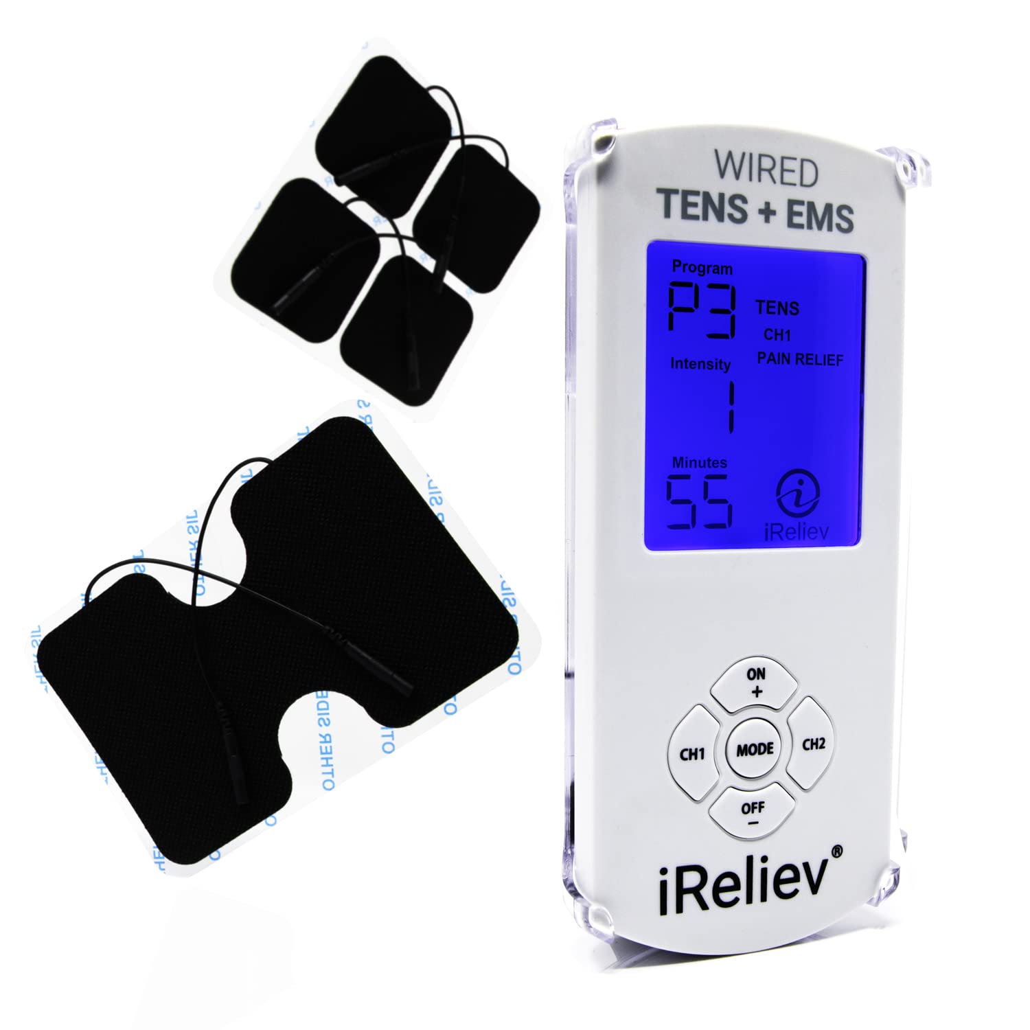 iReliev Dual Channel TENS + EMS System with Electrode Pads (2 sizes) -  Sam's Club
