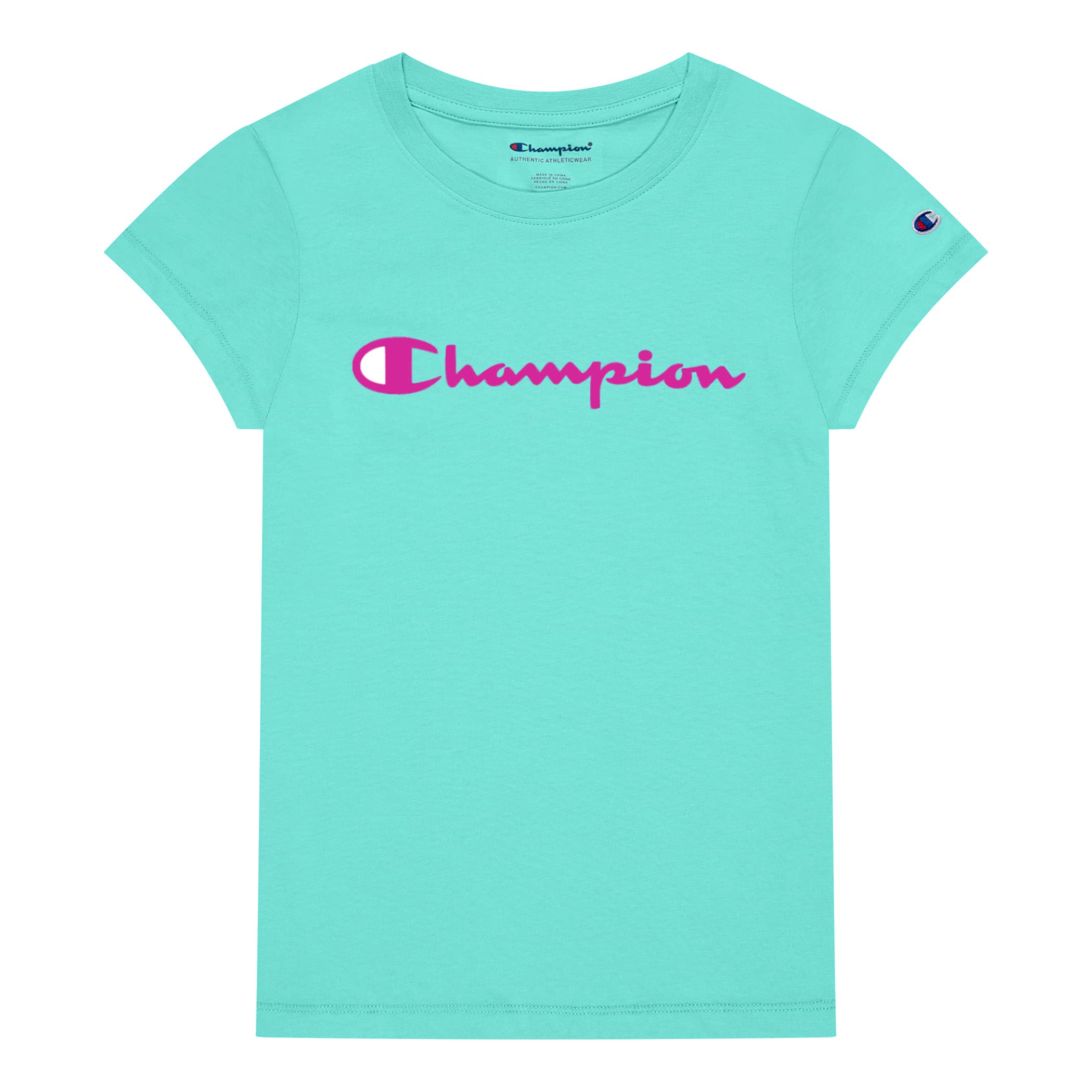 Champion Girls Heritage Short Sleeve Script Logo Tee Shirt Big and