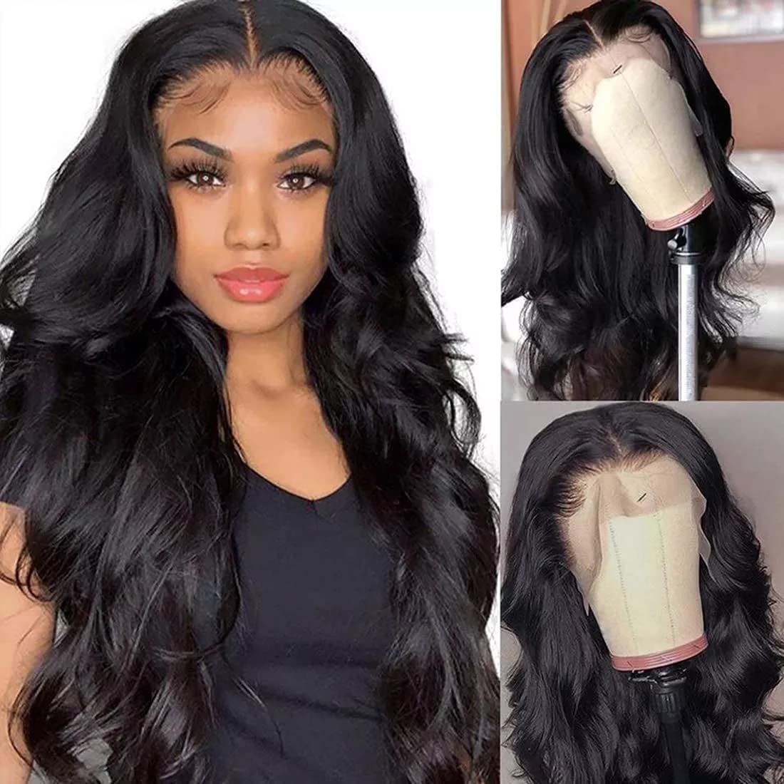 13x4X1 Lace Front Human Hair Wig Body Wave Middle Part Wigs for