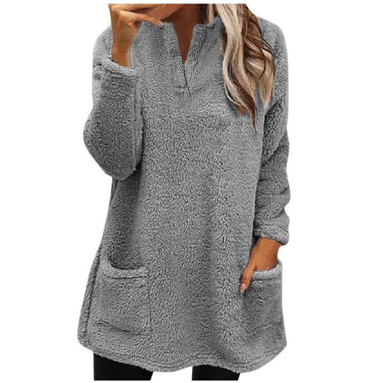 Women'S Fleece Jumpers Warm Jumpers For Women Uk Womens Sweatshirts Uk  Ladies Long Sleeve Tops Long Sweaters For Women To Wear With Leggings Solid