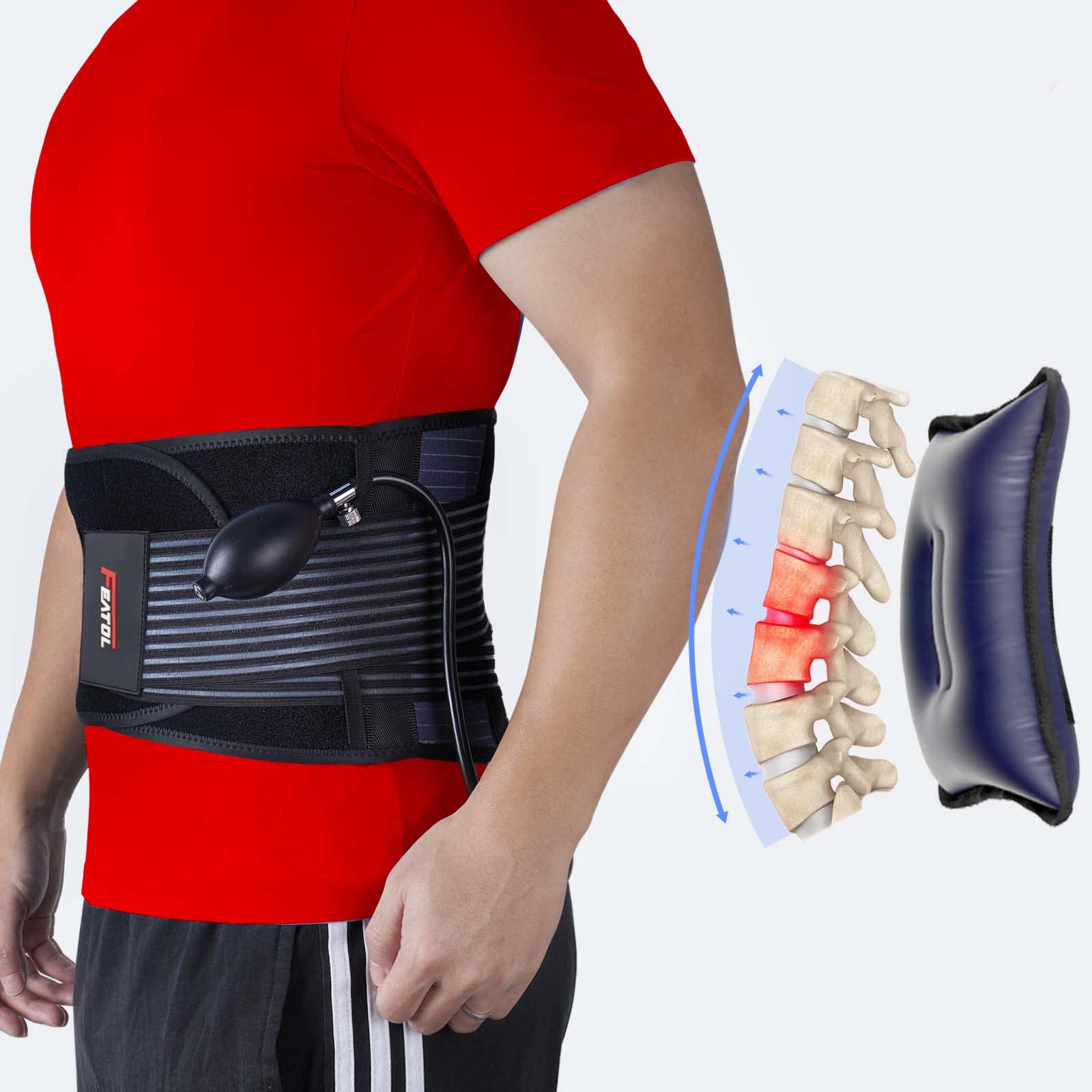 Lower Back Brace Pain Relief - Lumbar Support Belt for Women and Men -  Adjustable Waist Straps for Sciatica, Spinal Stenosis, Scoliosis or  Herniated Disc 