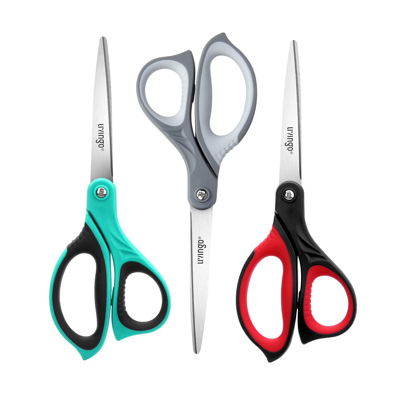 Multipurpose Scissors, Right/Left Handed Scissors, Ultra Sharp Blade Shears, Comfort-Grip Handles, Sturdy Sharp Stainless Steel Scissors for Office