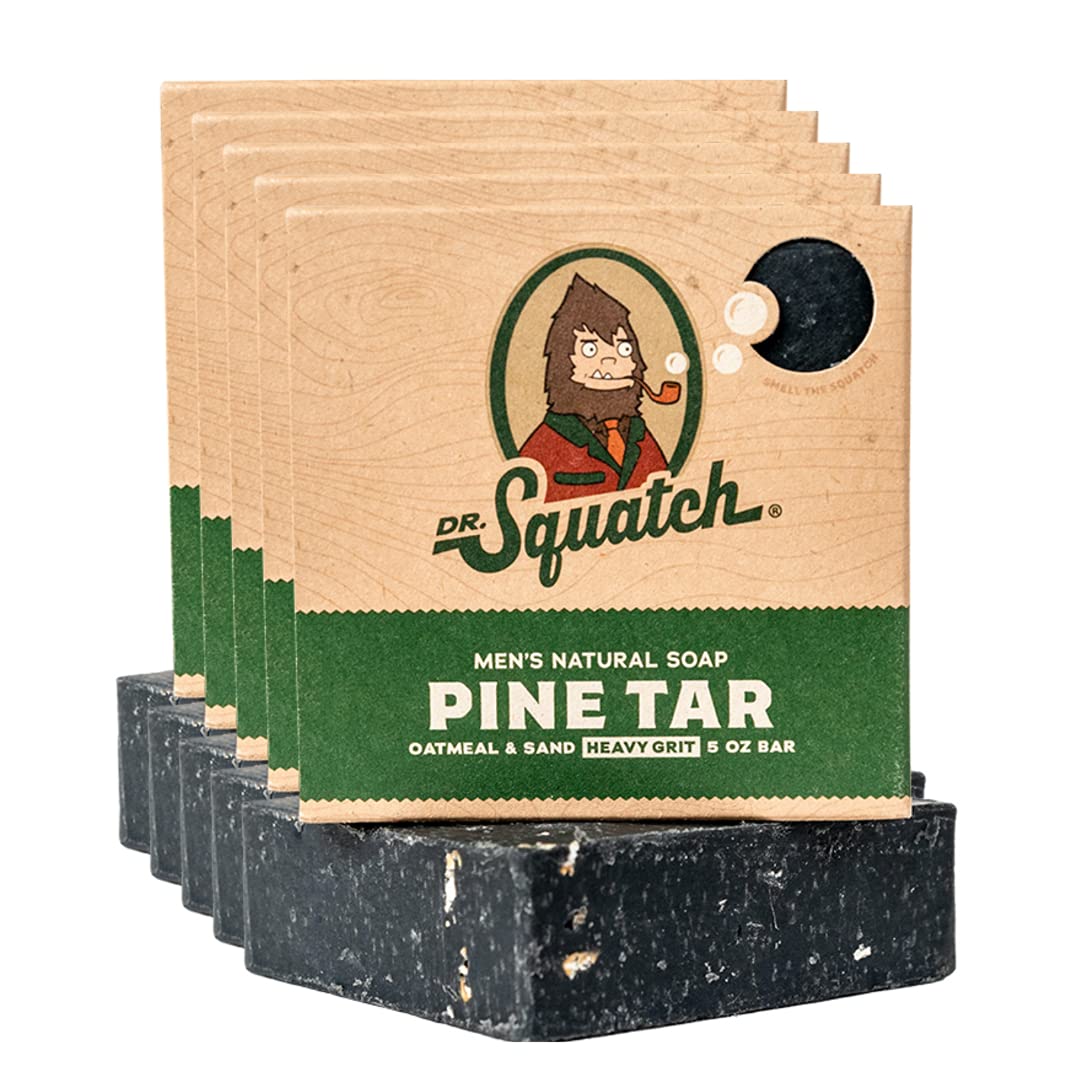  Dr. Squatch All Natural Bar Soap for Men with Heavy Grit, Pine  Tar : Beauty & Personal Care