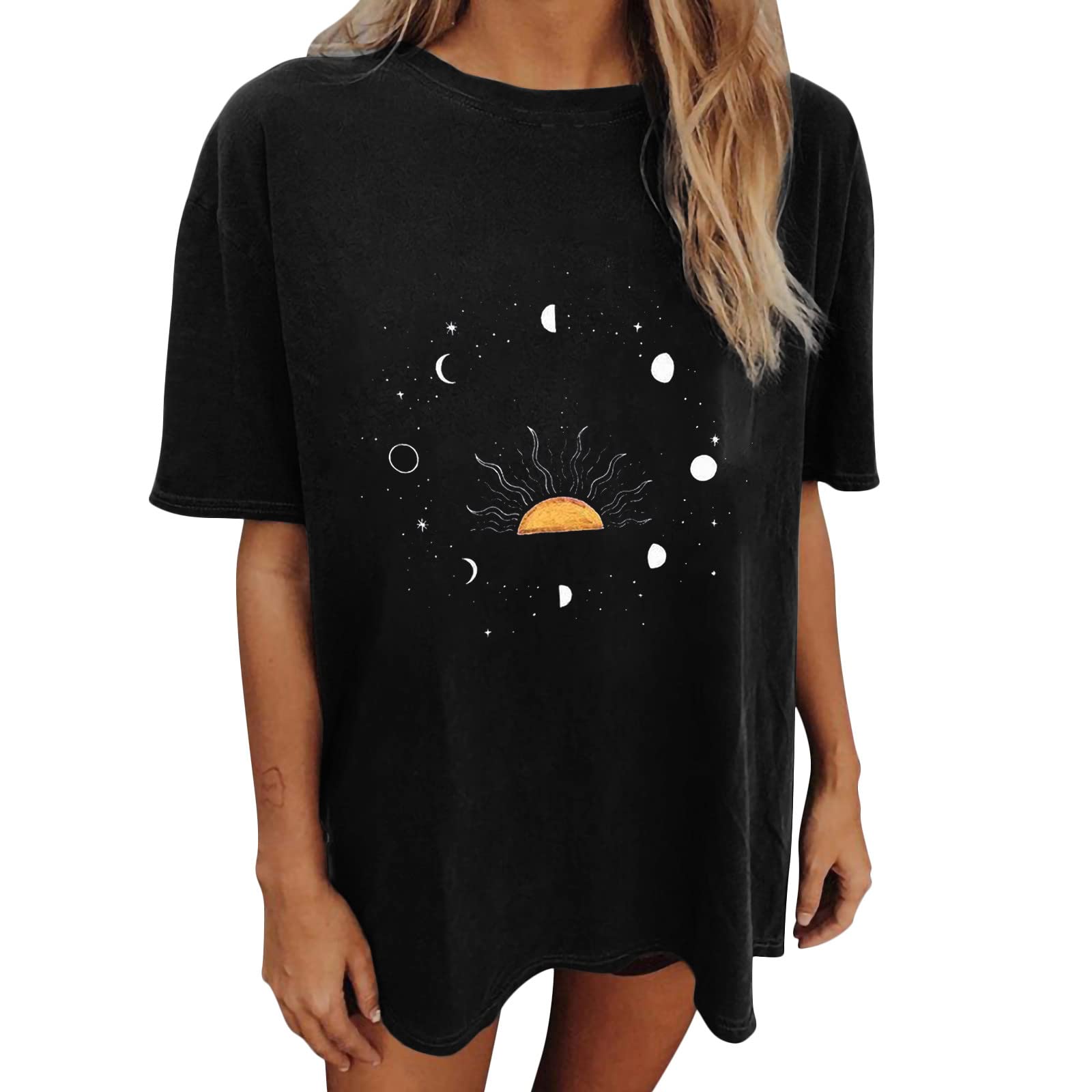 Oversized Graphic Tees for Women Vintage Baggy T Shirts Summer Y2K