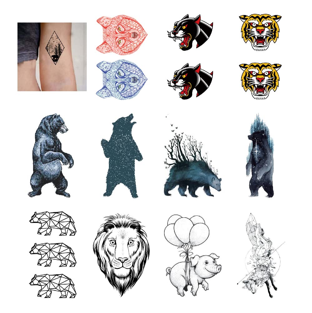 3D Waterproof Temporary Tattoo Sticker Forest Lion Tiger Bear Flash Tattoos  Women Leopard Wolf Crown Body Art Arm Fake Tatoo | Wish