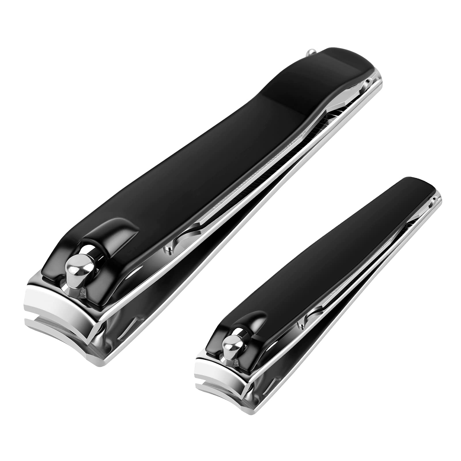 Nail Clippers Set, Sharp Stainless Steel Fingernail Clipper & Toenail  Clippers, Black Nail Cutter, Large and Small 2 Piece Set - AliExpress