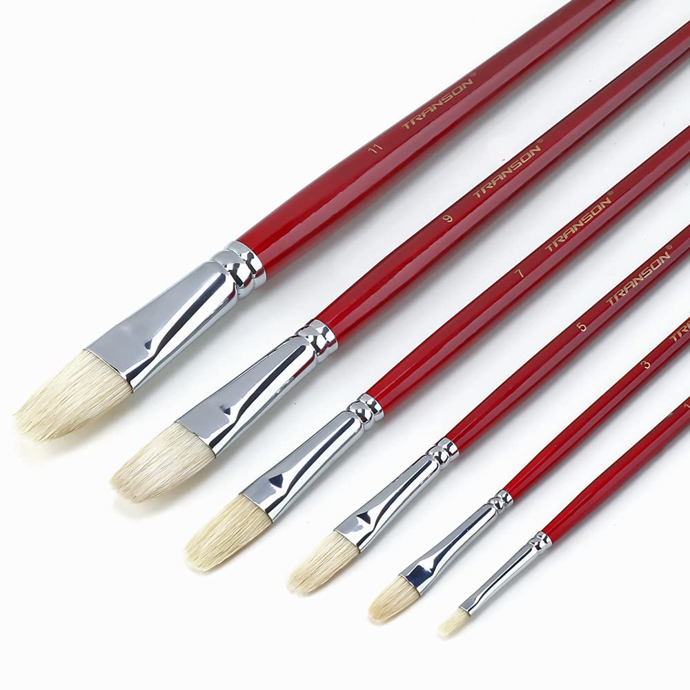 Transon Paint Brush Kit 10pcs Art Brushes and 1 Paint Spatula with Brush  Case