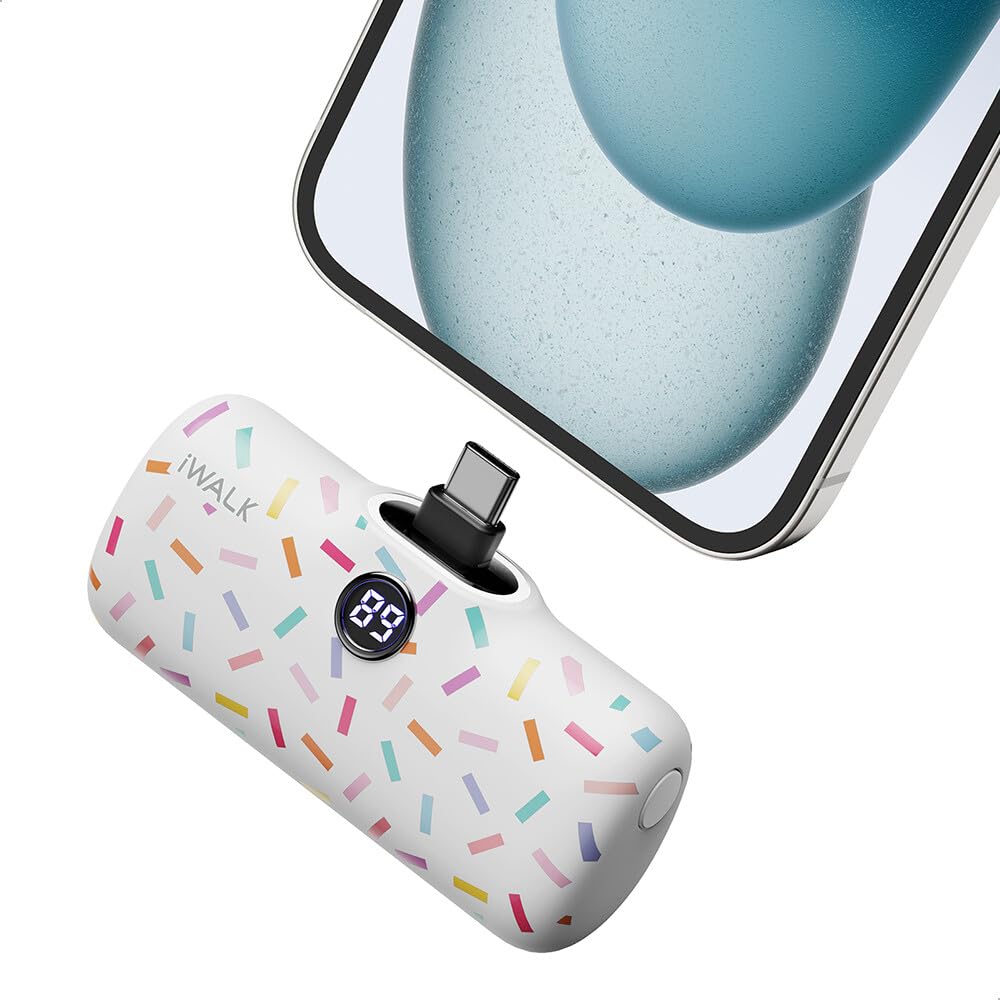 iWALK USB-C Portable Charger with Colorful Pattern 20W PD Fast