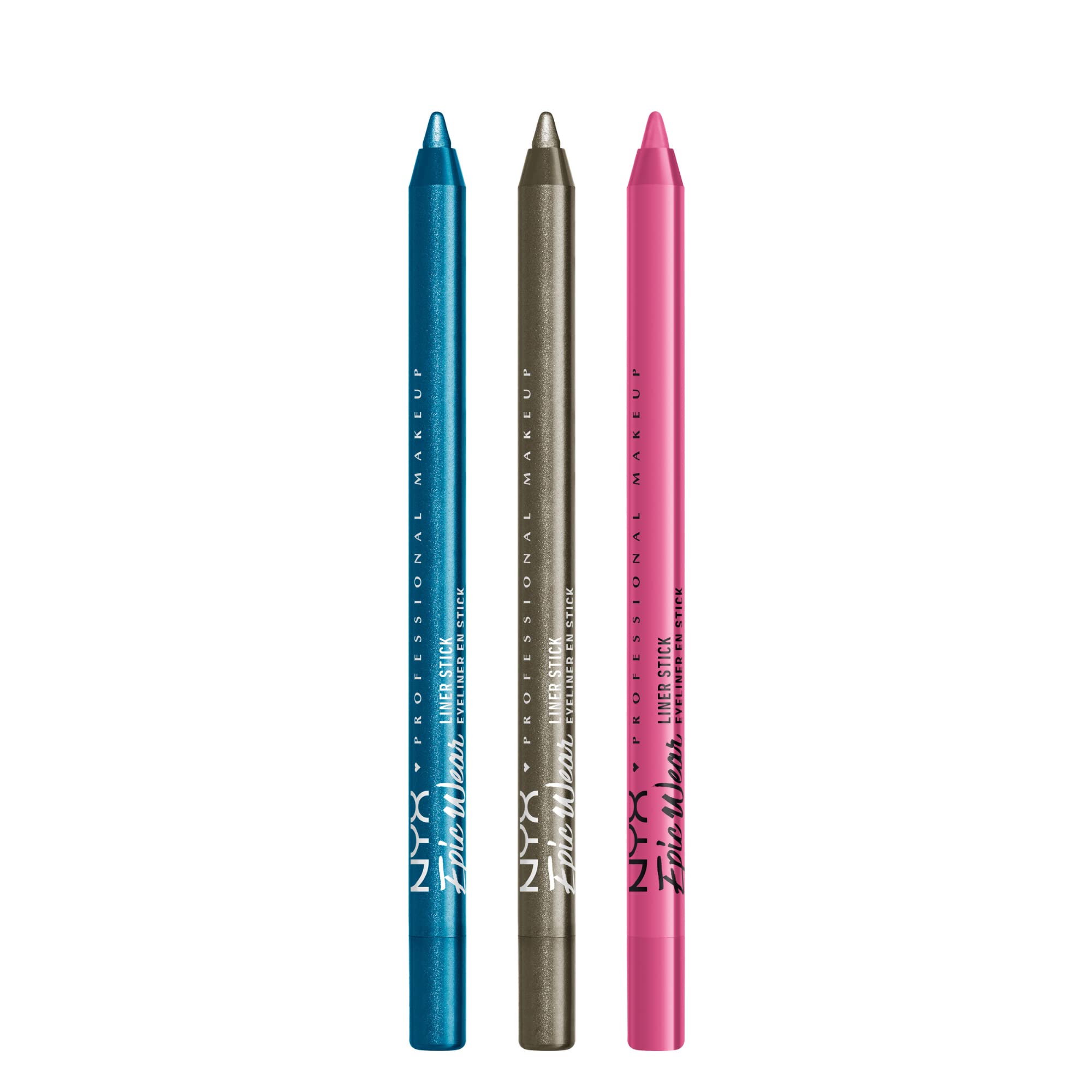 NYX PROFESSIONAL MAKEUP Epic Liner Storm Pencil 3 Wear Stick Pack Long-Lasting - Eyeliner of (Turquoise