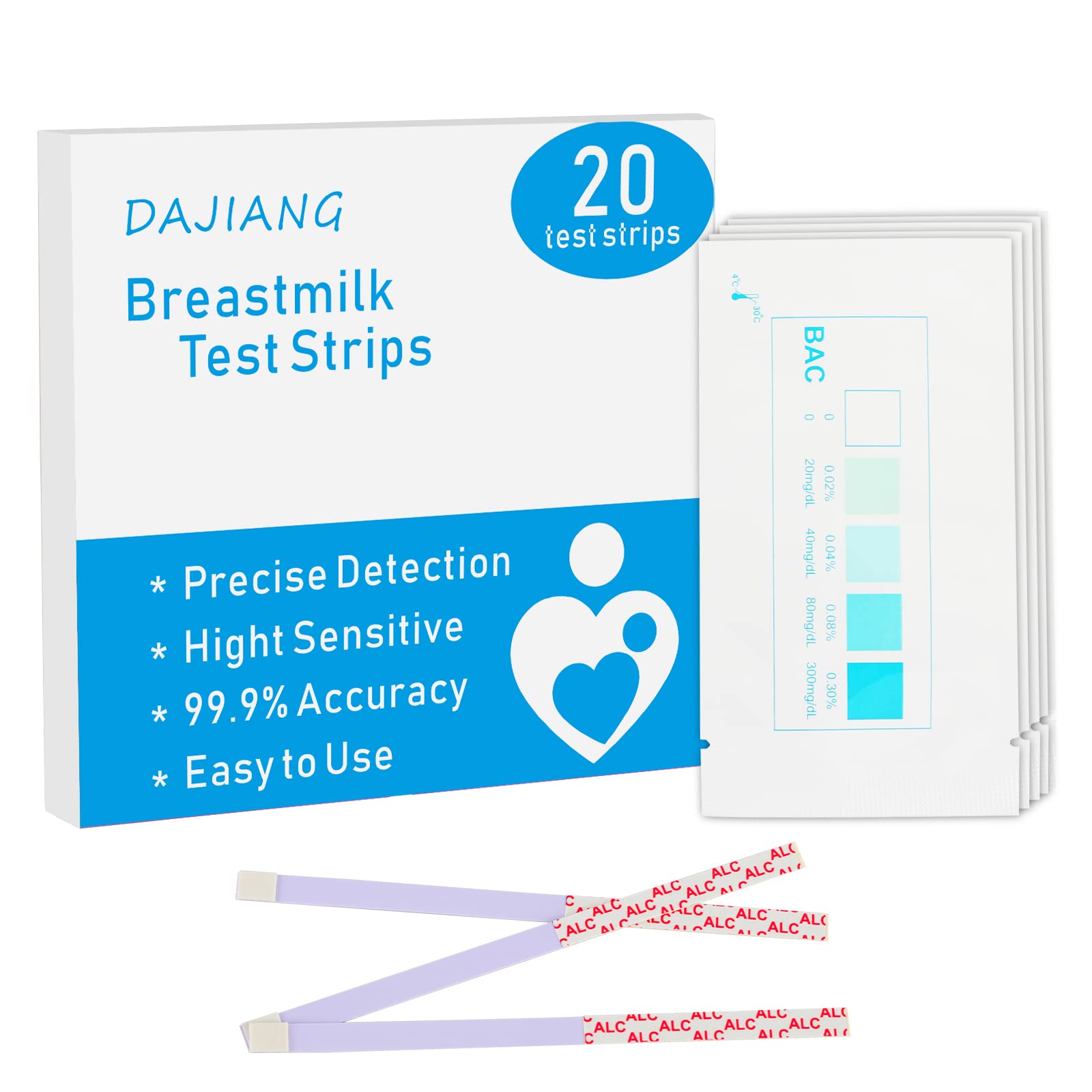 Easy@Home Breastmilk Alcohol Test Strips, at Home Alcohol Test for