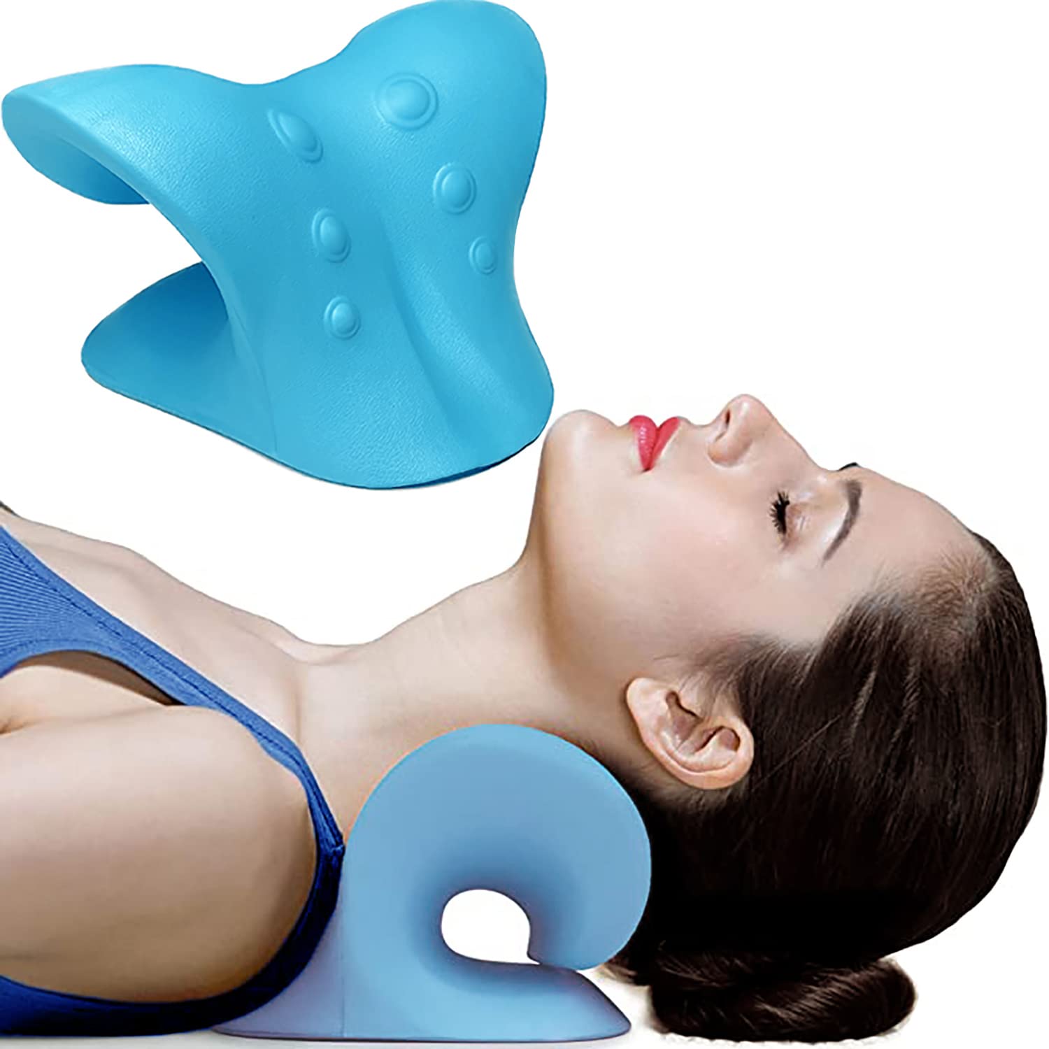 LUREASY Neck and Shoulder Relaxer, Neck Cloud - Cervical Traction Device,  Pain Relief, Hump Corrector, Massager Traction