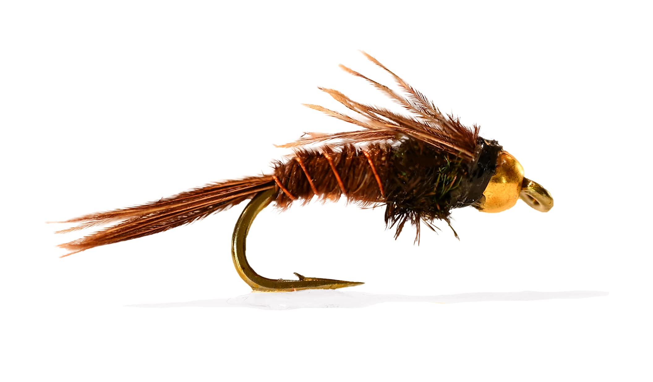 Bead Head Flash Back Pheasant Tail Mayfly Nymph Flies Tied on Mustad  Signature Fly Hooks - 12 Flies Hook #12