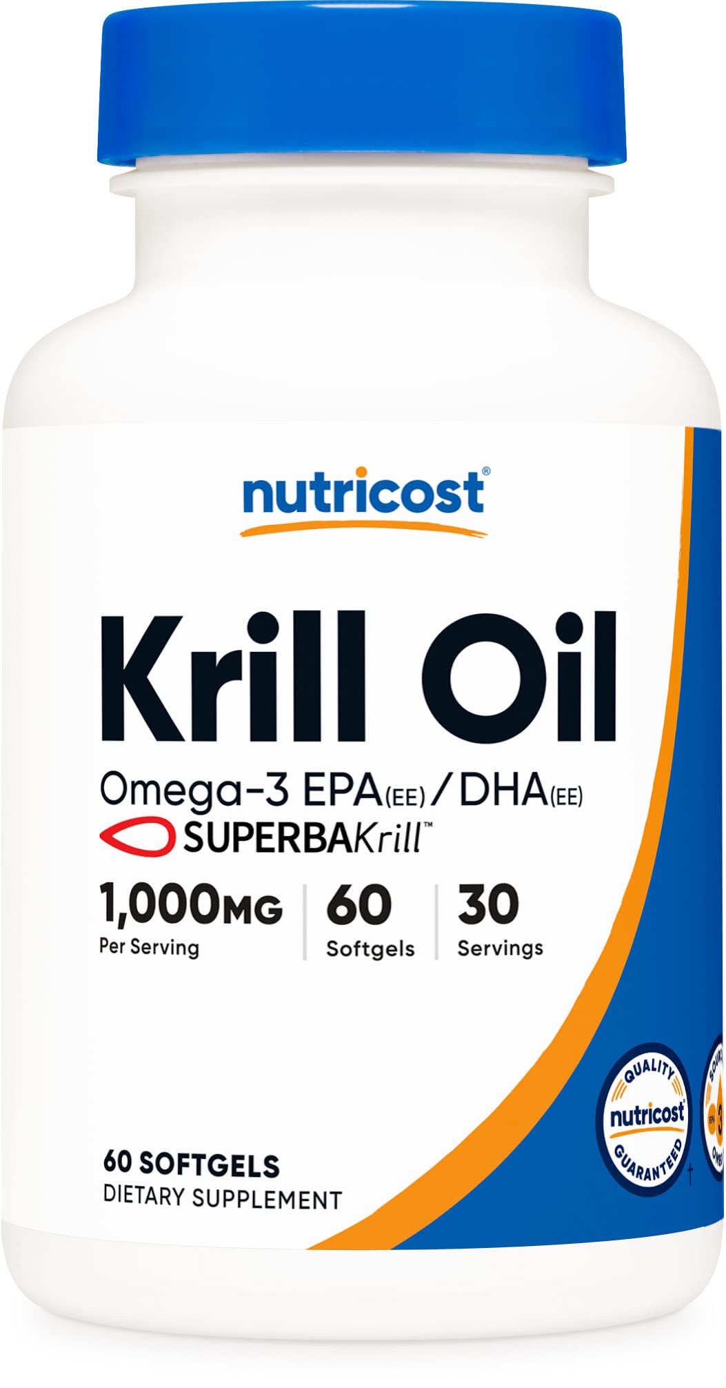 Nutricost Krill Oil 1000mg 60 Softgels Omega 3 EPA DHA Krill