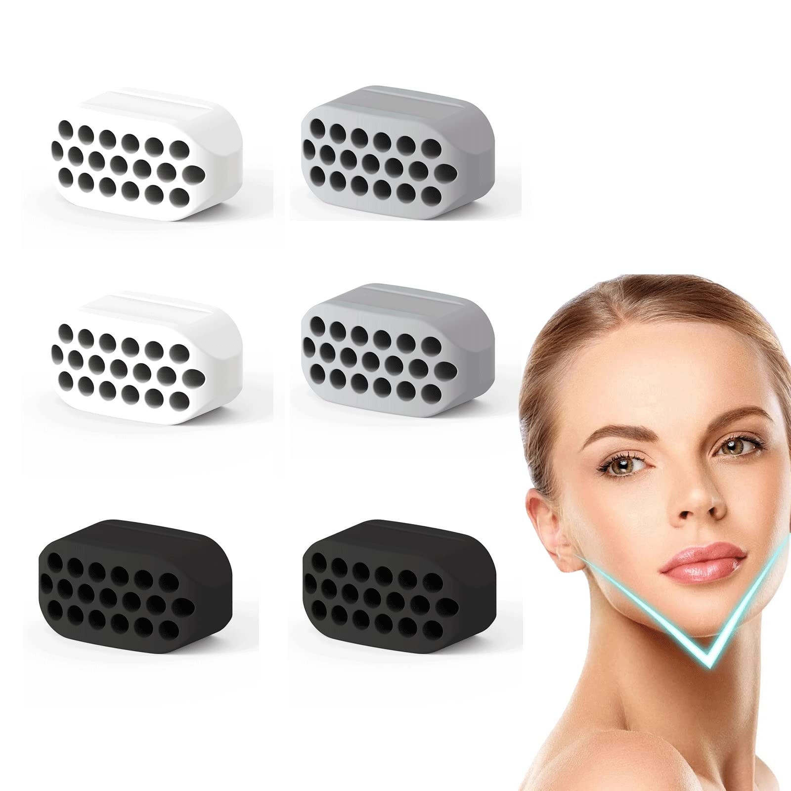  Jaw Exerciser for Men and Women, 6PCS Silicone