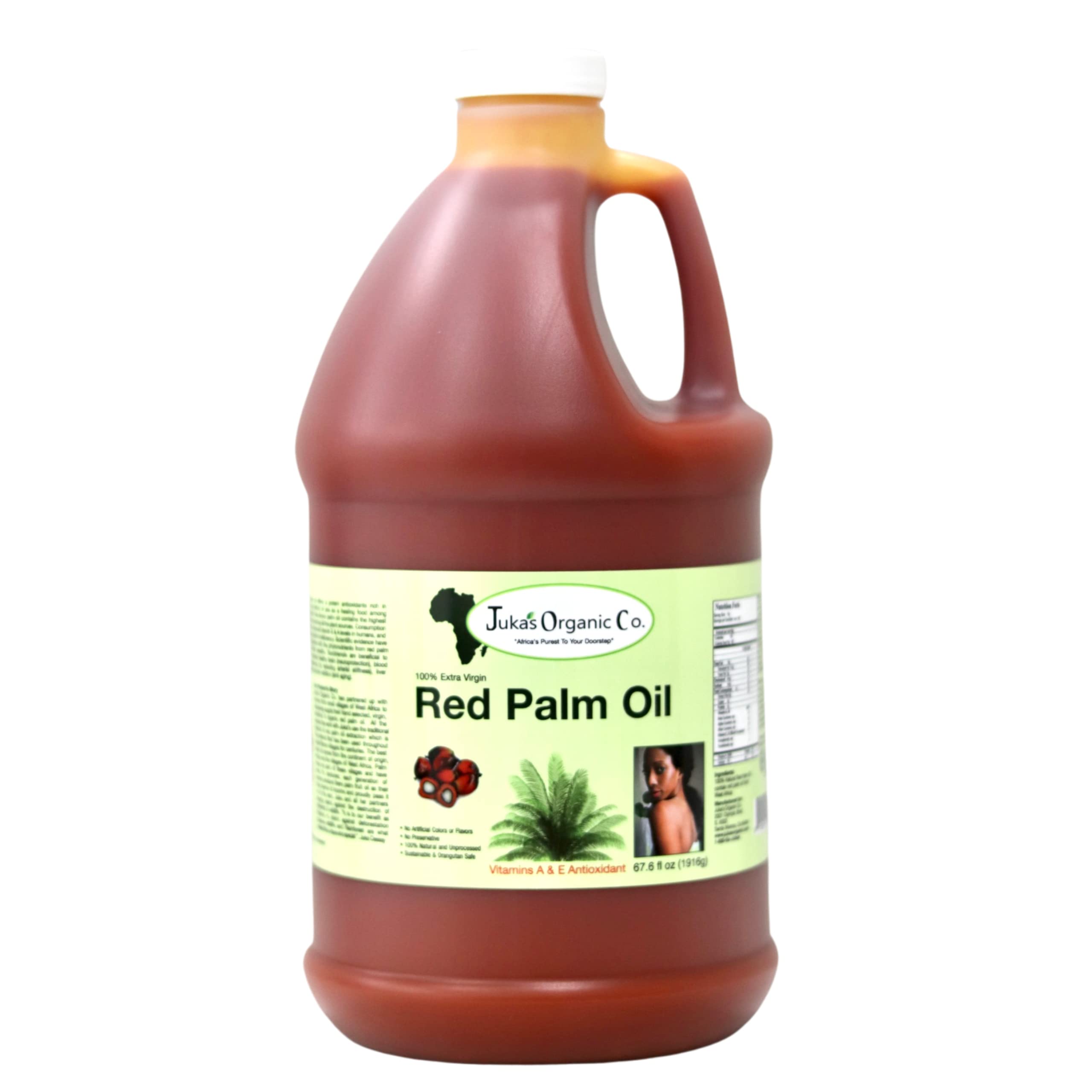 Red Palm Oil by Juka's Organic Co. (100% Organic, Authentic & Sustainable,  All Natural From Africa) (67.6 Fl OZ)