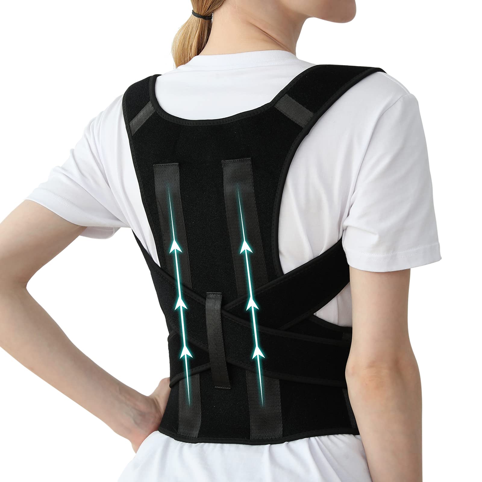 Posture Corrector for Men and Women Upper Back Brace for Clavicle Support,  Adjustable Back Straightener Weekly and Providing Pain Relief Cases from  Neck, Back & Shoulder Green Box One Size