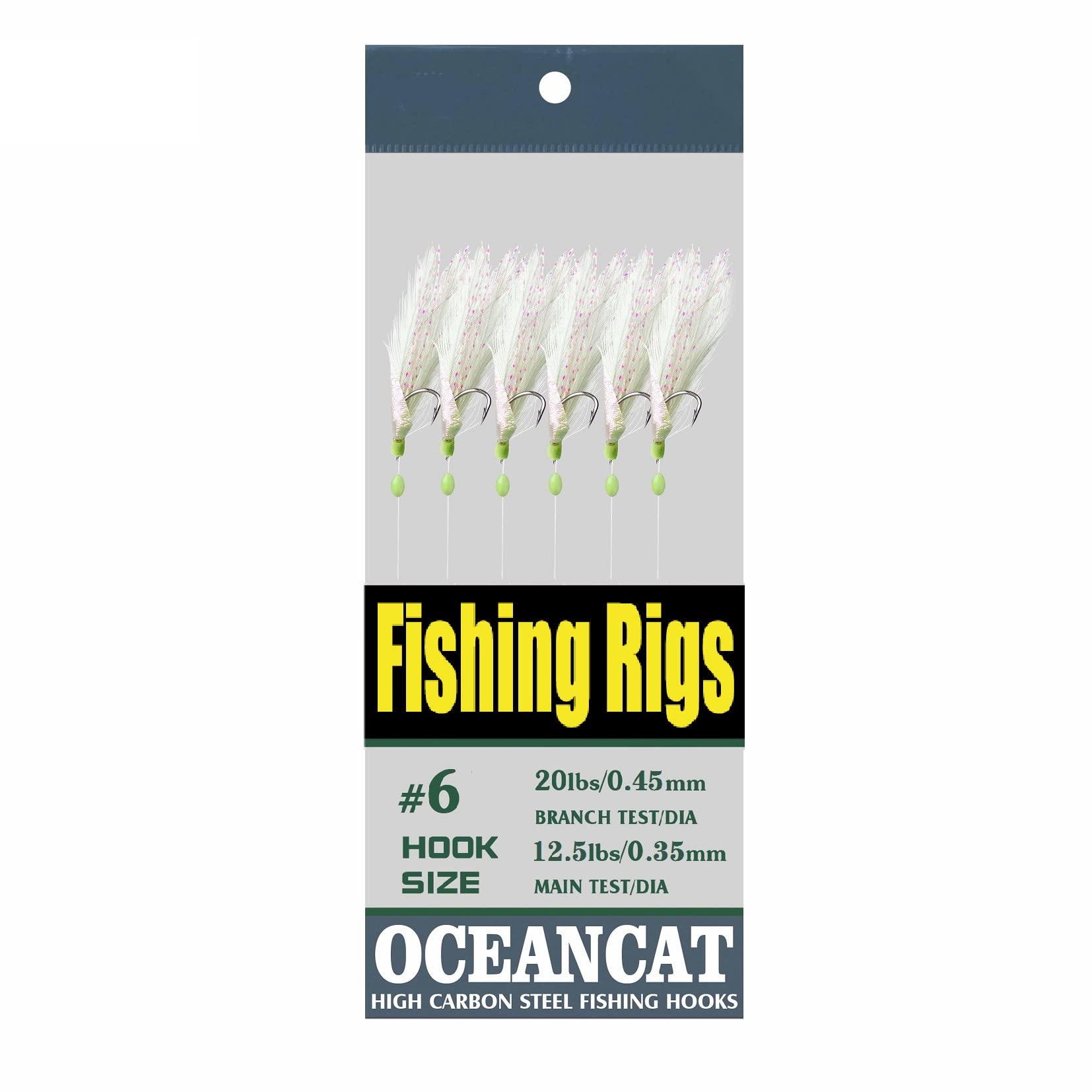 10/20/50/100 Packs 3 Feather & Fish Skin 6 Hooks Saltwater Fishing