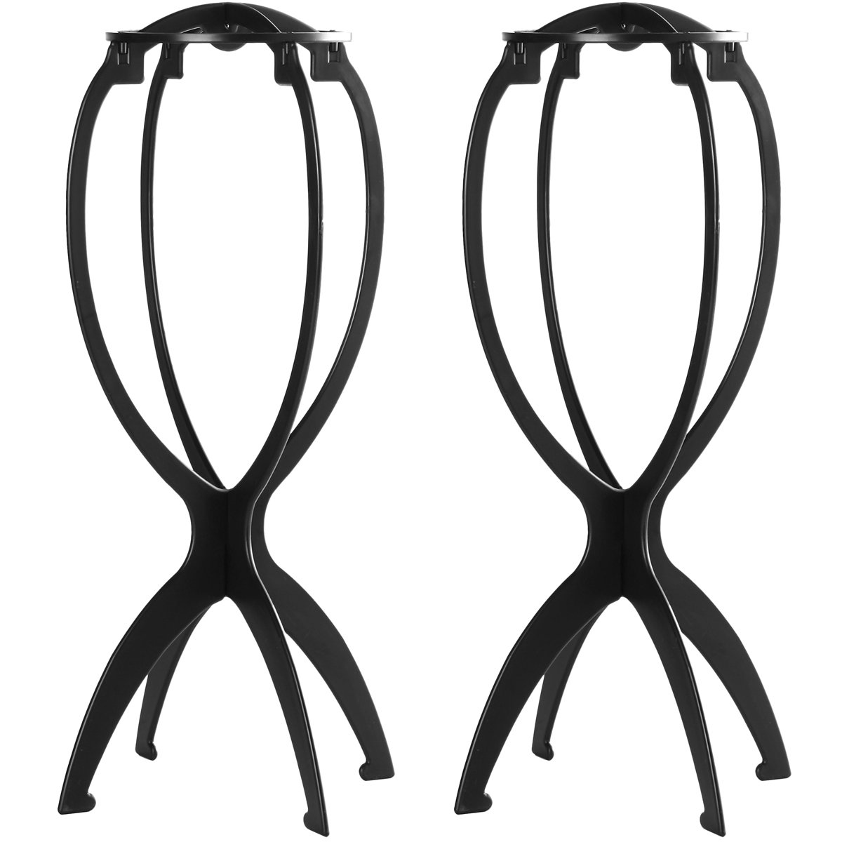 Dreamlover Wig Stand, Wig Head Stand, Travel Plastic Wig Stand, 2 Pack 14.2  Inch (Pack of 2) Black