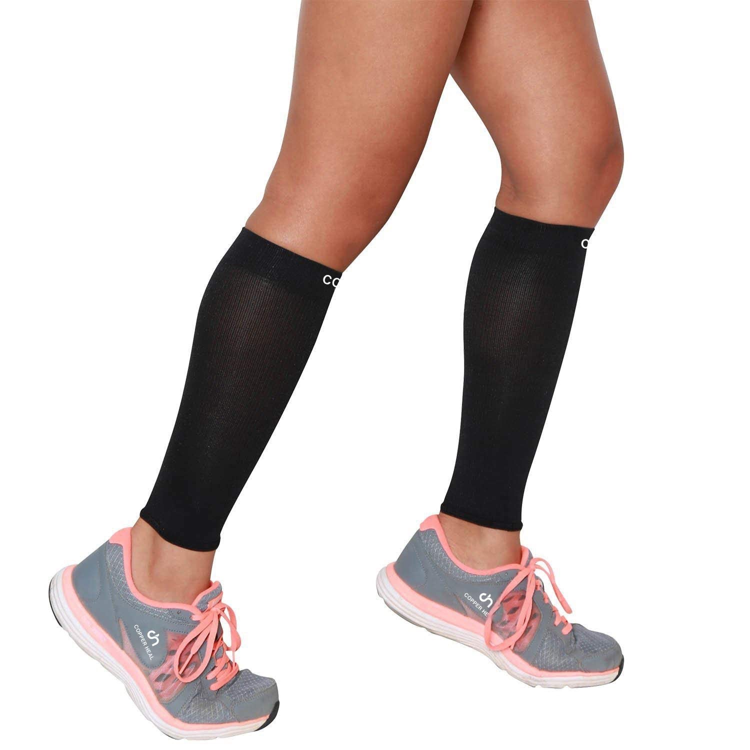 Tommie Copper Sport Compression Knee High Socks, Black, Large/Extra-Large,  2 Count per Pack