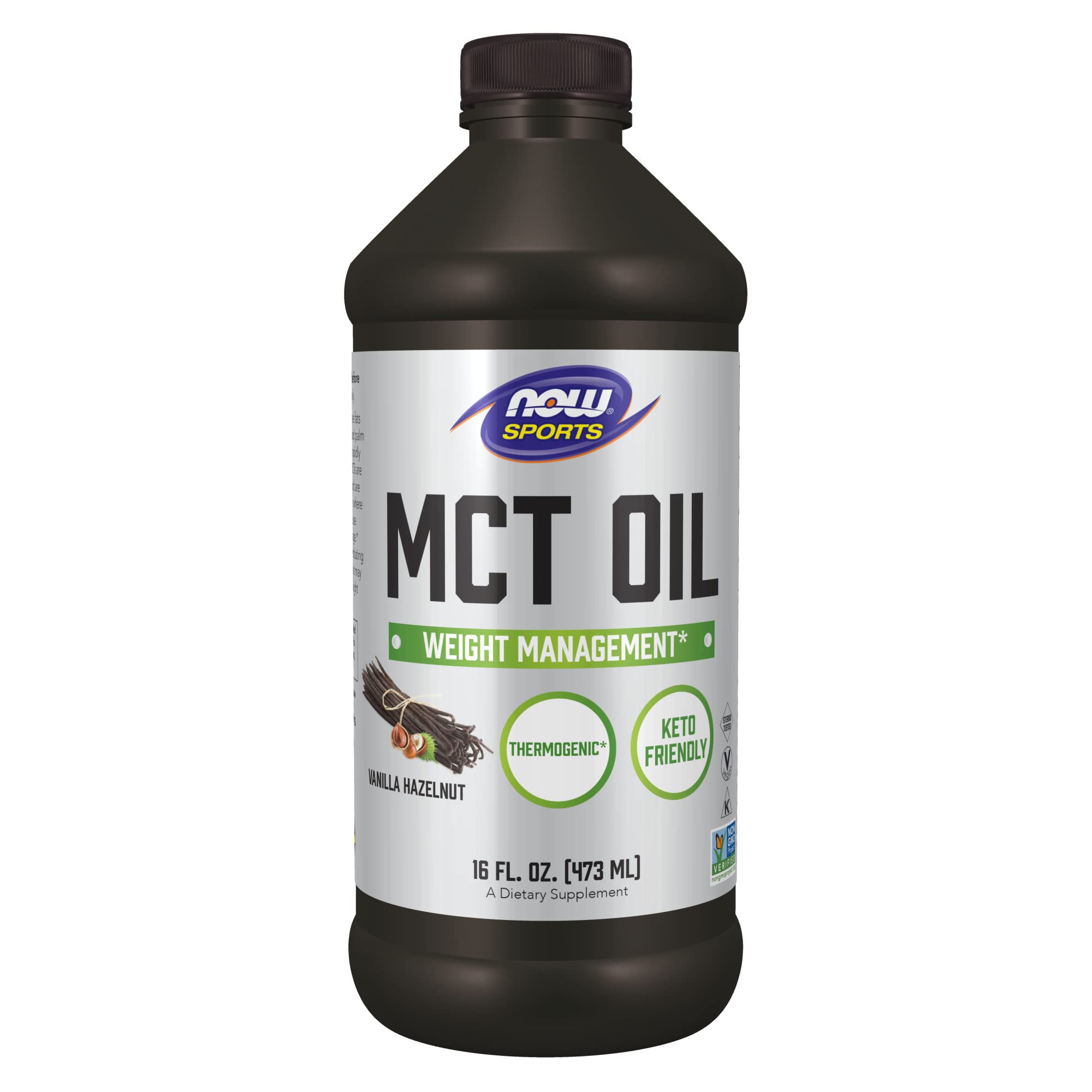 Now Foods Sports MCT Oil Vanilla Hazelnut 16 fl oz (473 ml)