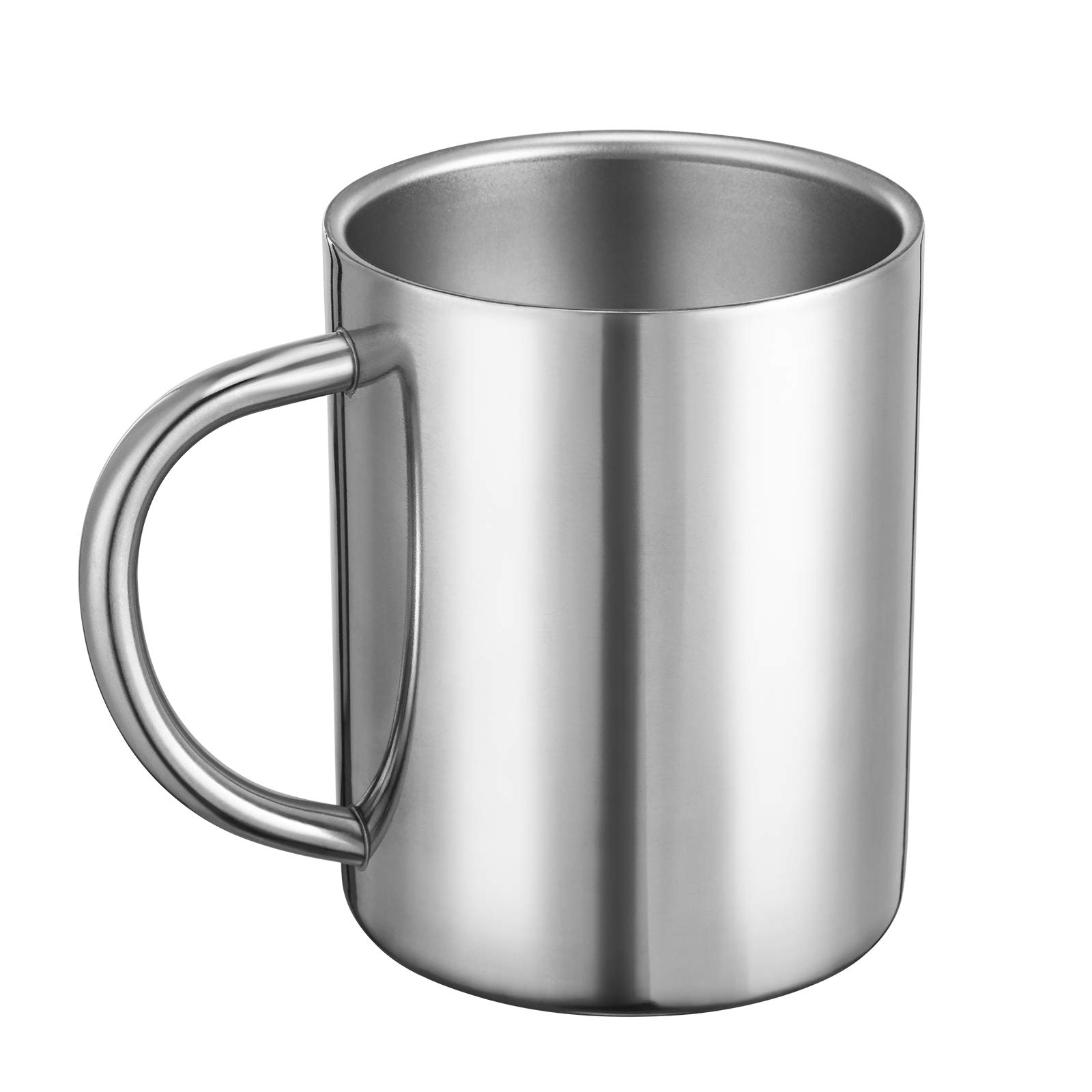 Stainless Steel Mug, Double Walled Mugs Metal Camping Coffee Mug Insulated  Tea Cup with Handle and Lid for Camping, Outdoors (S)