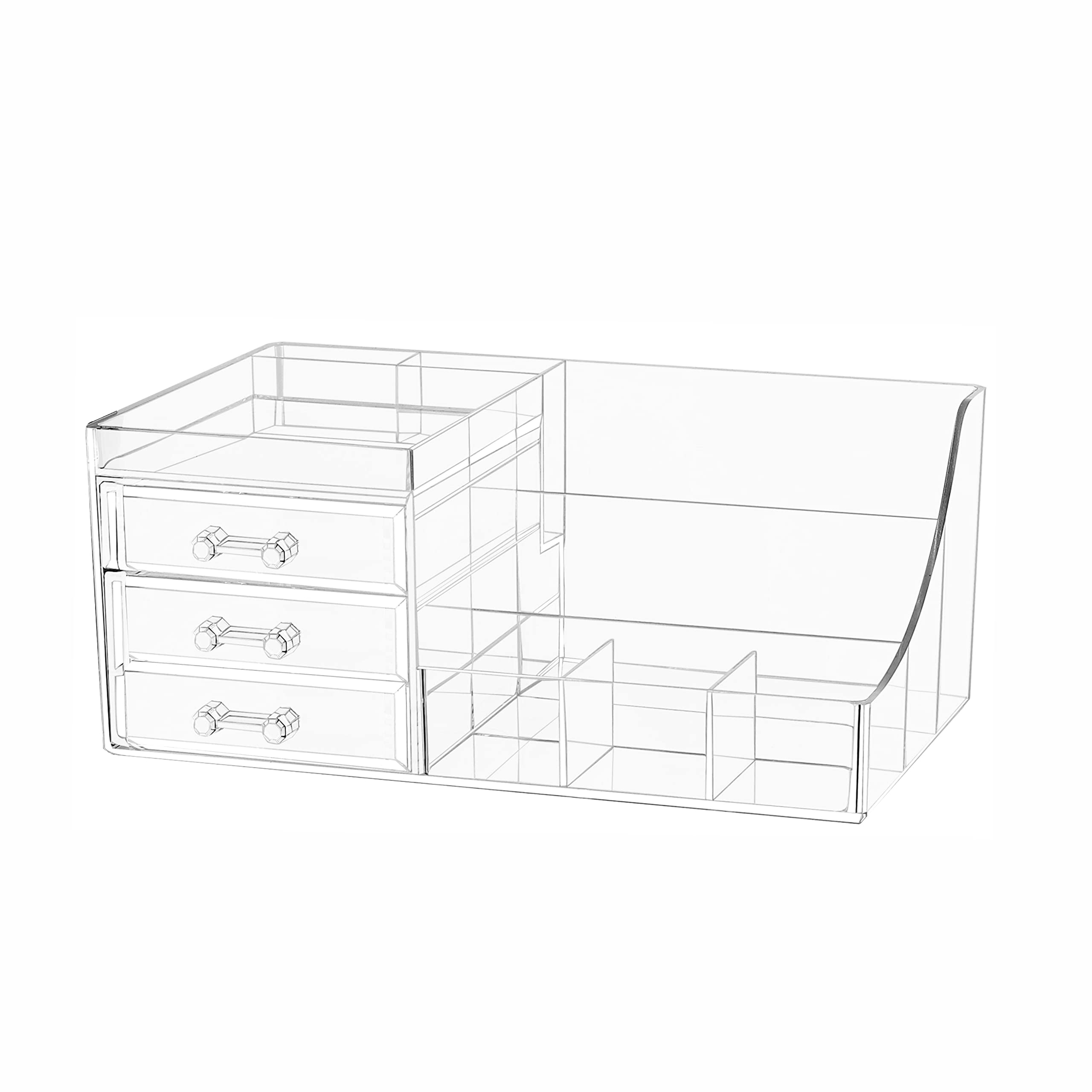 Stackable Makeup Organizer With Storage Drawers, Acrylic Bathroom