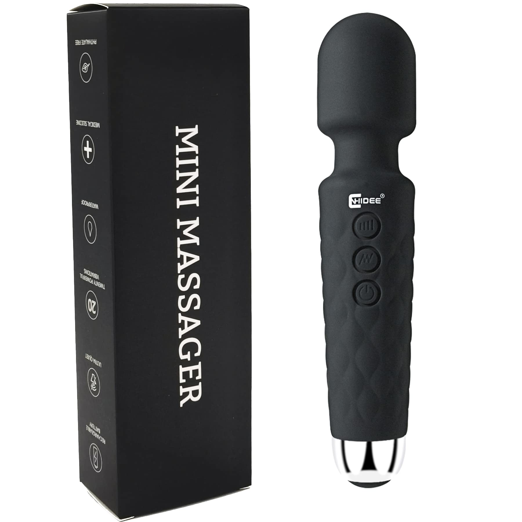 PURSONIC Wand Massager With Mini Handheld Massager - Black - 64
