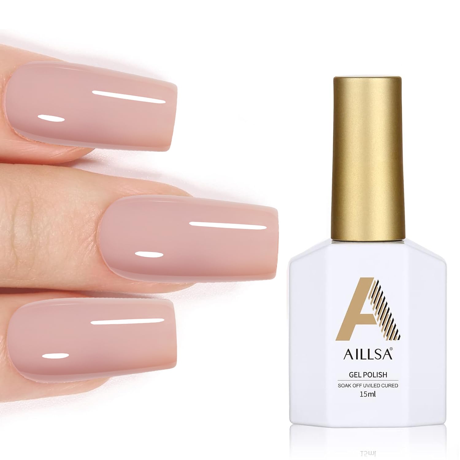 AILLSA Nude Gel Polish - Jelly Gel Nail Polish Sheer Pink