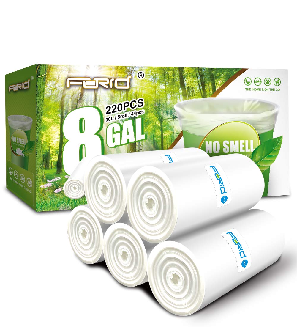 FORID 13 Gallon Trash Bags - Clear Plastic Garbage Bag Unscented Tall  Medium Can Liners for Kitchen Office Home Waste Basket 5 Roll 55 Liters 80