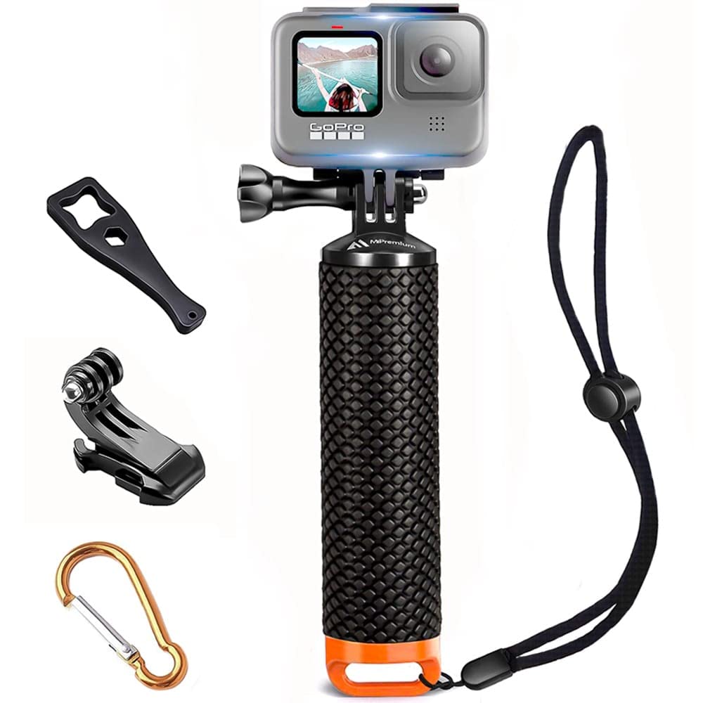 Barnlig at styre perle Waterproof Floating Hand Grip Compatible with GoPro Hero 11 10 9 8 7 6 5 4  3 3+ 2 1 Session Black Silver Camera Handler & Handle Mount Accessories Kit  for Water Sport and Action Cameras (Orange)