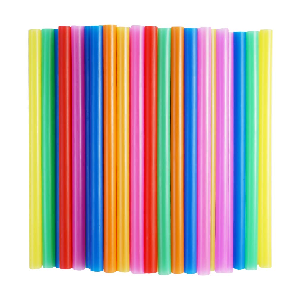 100PCS Colorful Drinking Straw Plastic Disposable Wide Straws for Milk Tea