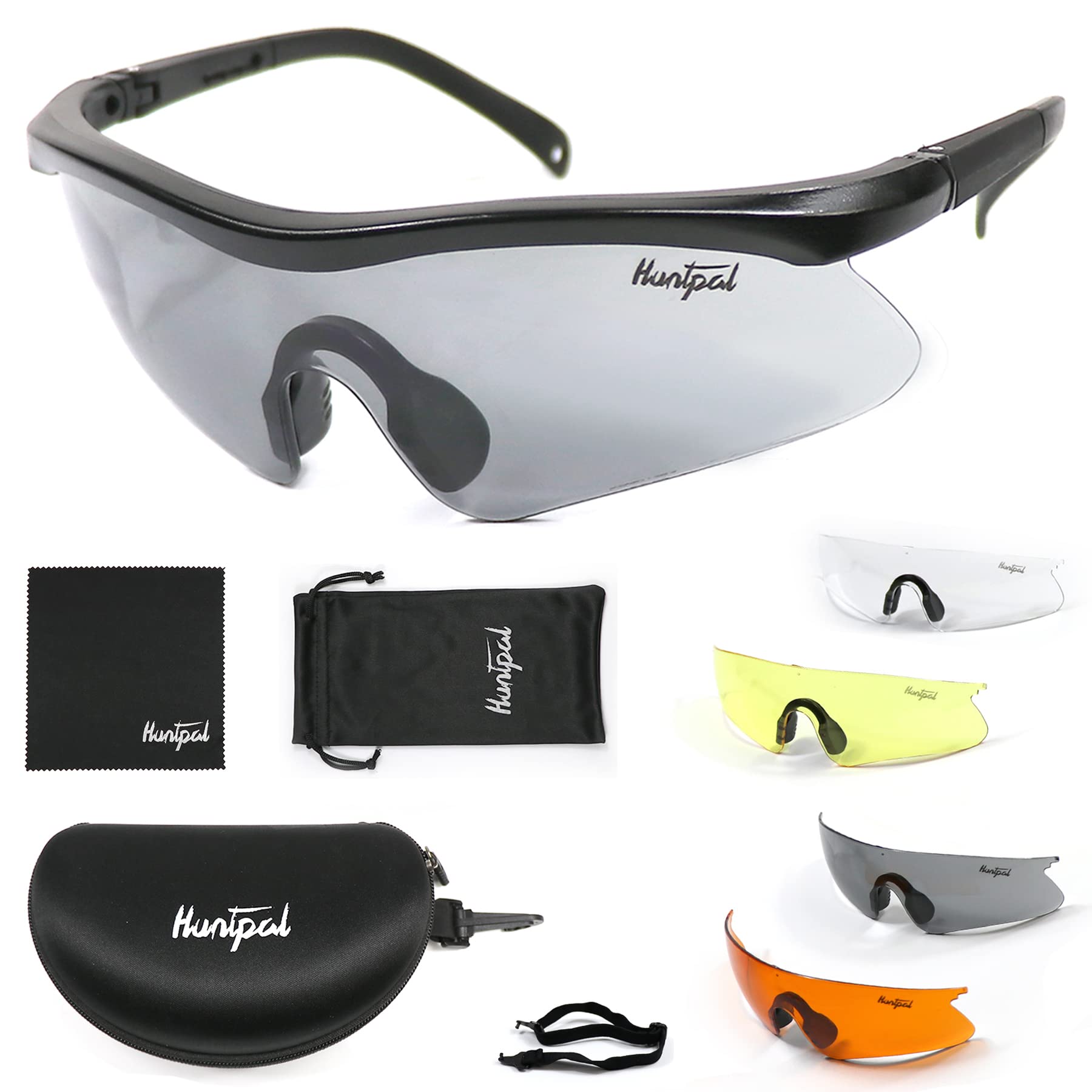 HUNTPAL Hunting Shooting Safety Glasses Goggles Set with 4 Interchangeable  Lens, Universal Sports Adjustable Half Frame