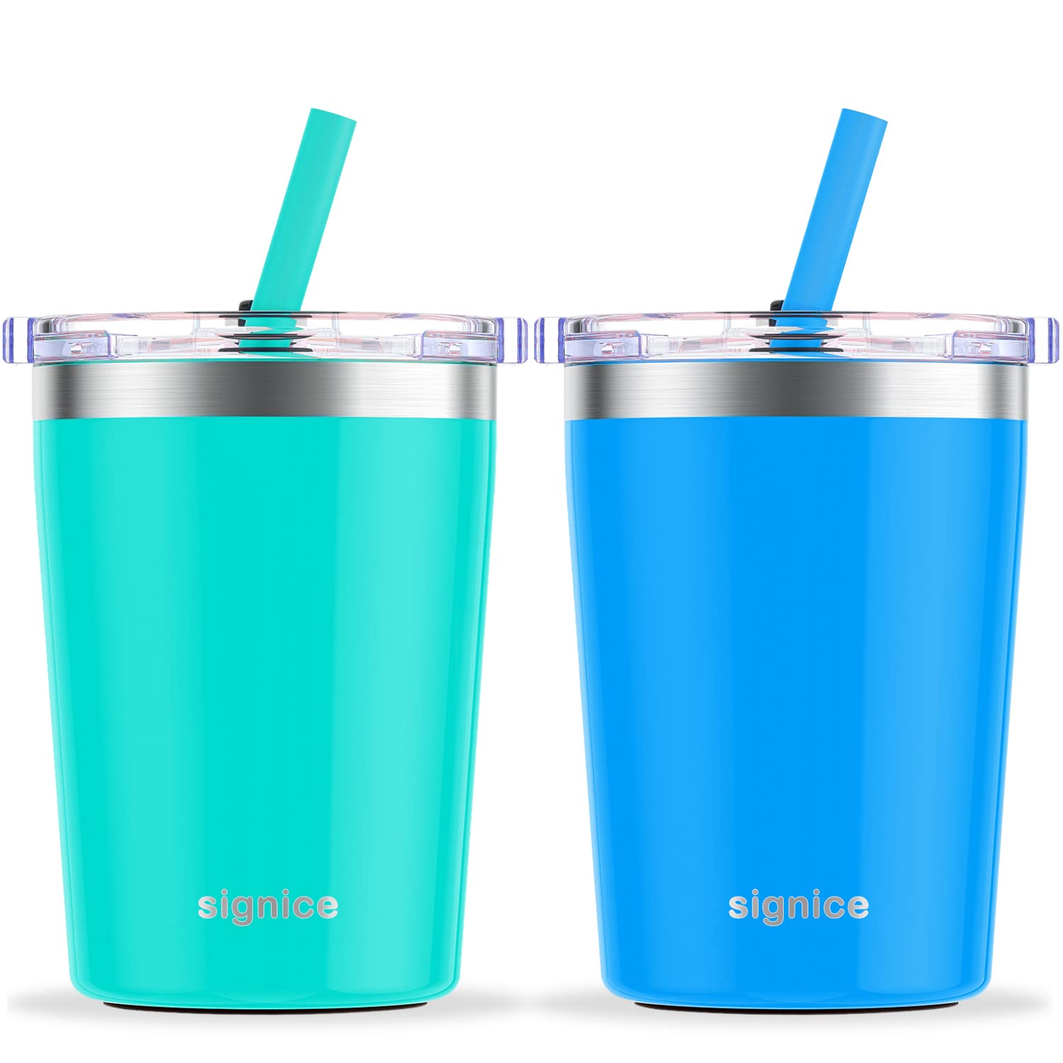 Kids Cups with Straws Spill Proof, 6 Pack 12 oz. 304 Stainless Steel  Unbreakable Reusable Water Drinking Tumblers with Lids and Sleeves,  BPA-Free
