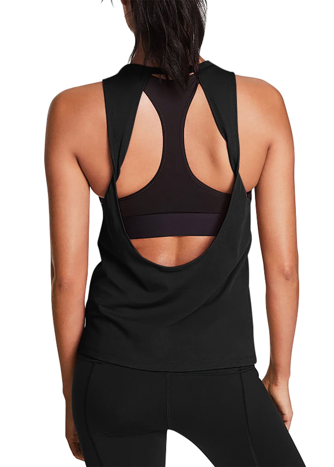 Mippo Workout Tops for Women Open Back Yoga Shirts Tank Tops