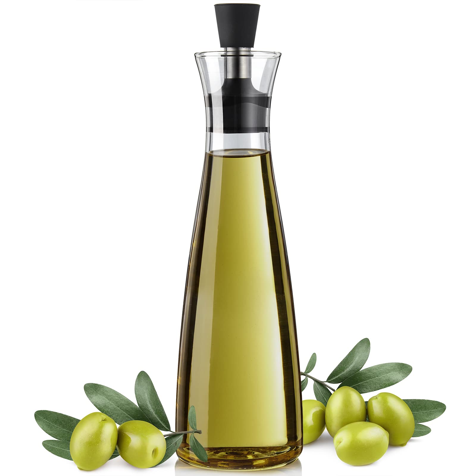 Glass Olive Oil Dispenser, Bivvclaz 18 Ounce Oil and Vinegar