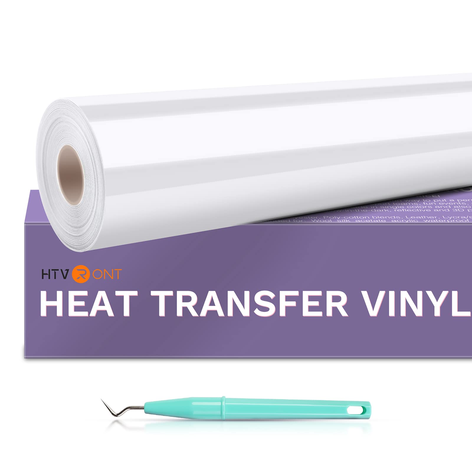 White HEAT TRANSFER VINYL for T-shirts Easy to Weed & Cut HTV Iron on Vinyl  Roll